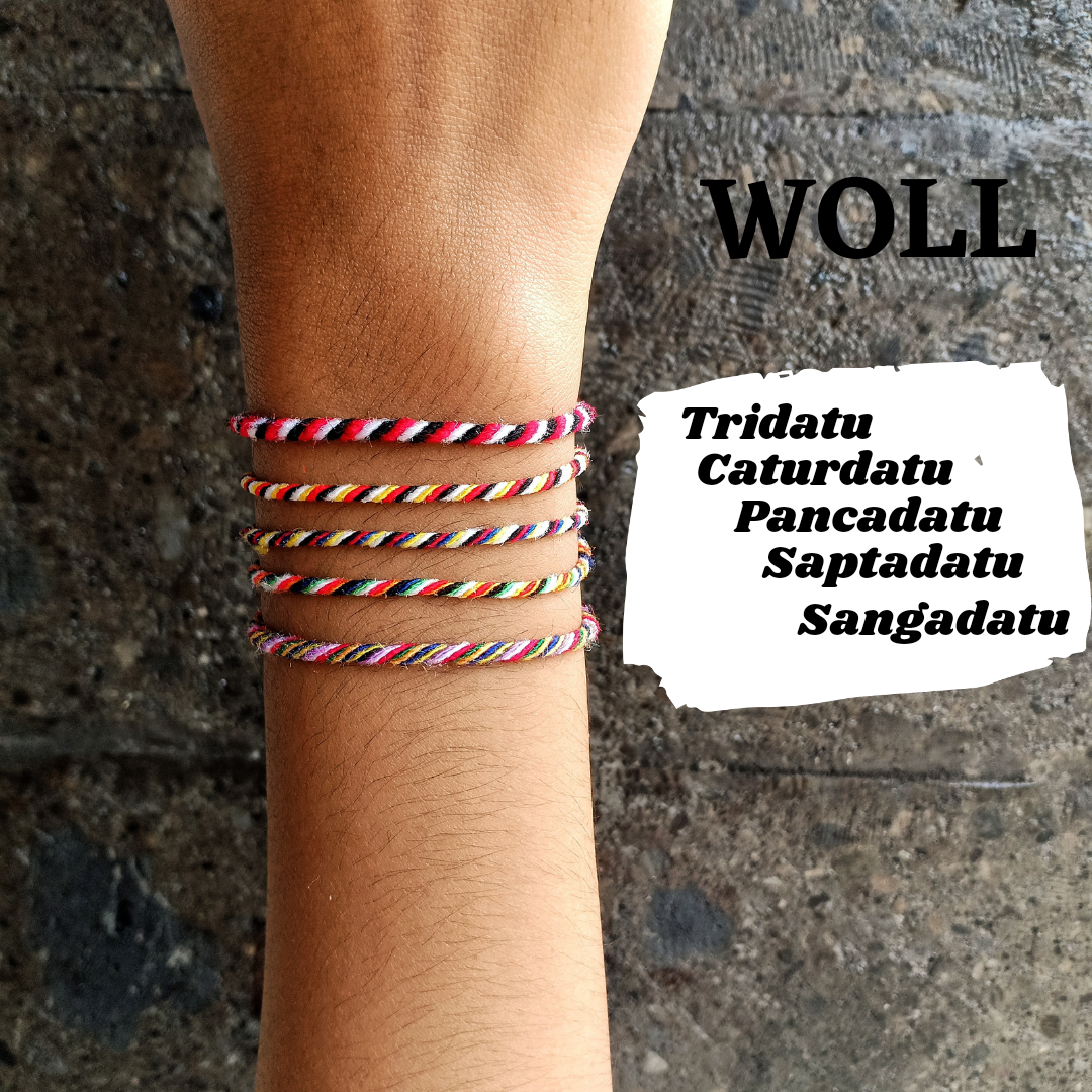 THE TRUE ORIGIN Gelang Asli Khas Bali Model Ikat Sendiri Bahan Benang Woll & Katun