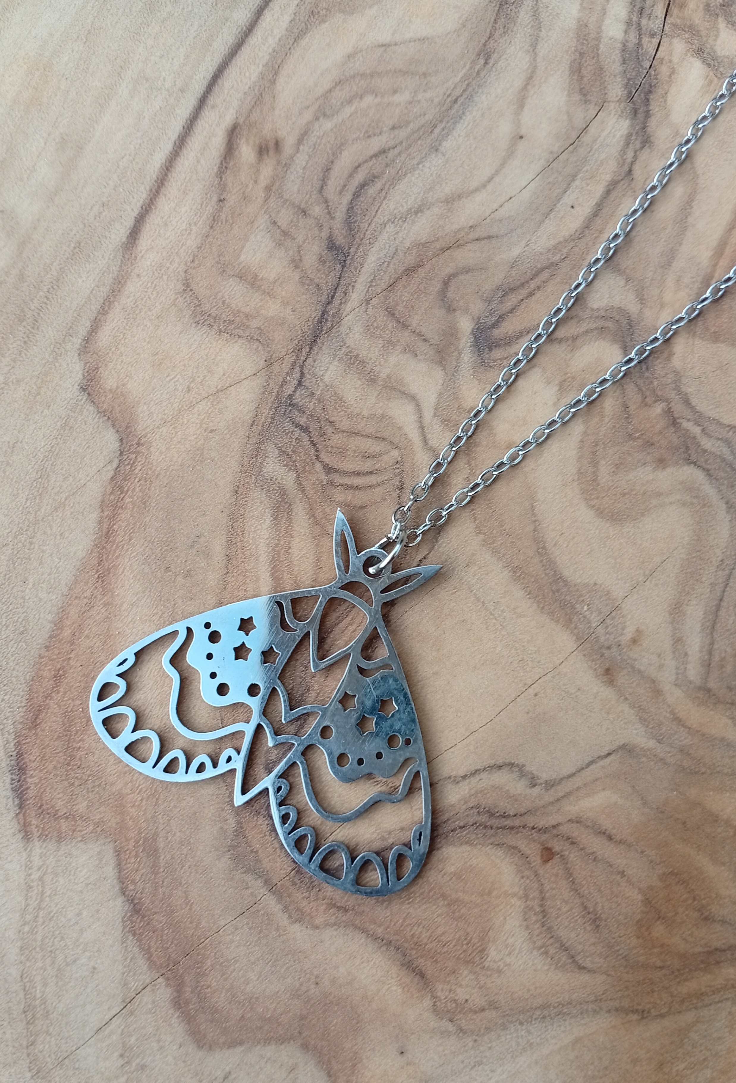 Edelstahlhalskette "Motte"