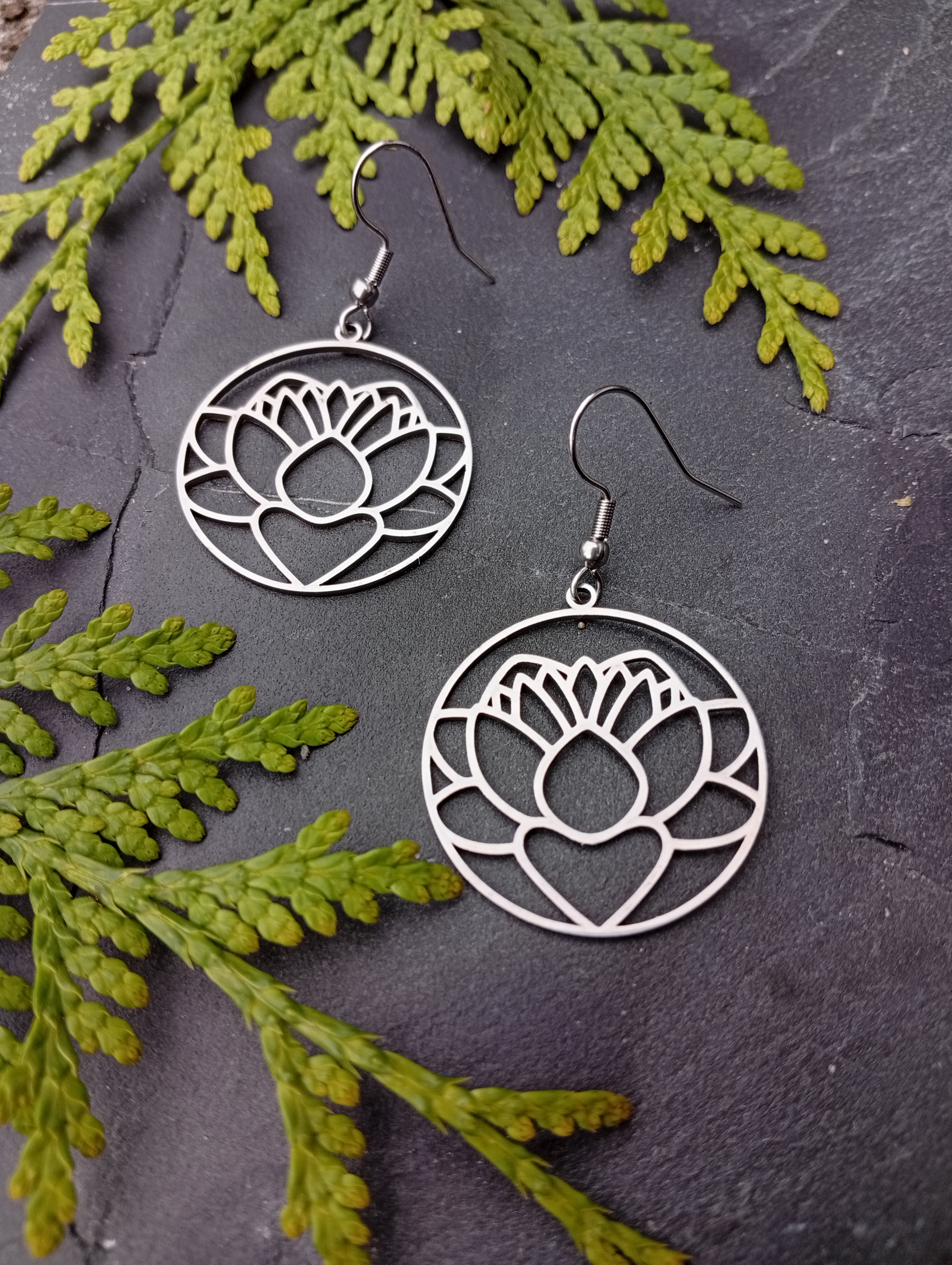 Edelstahl-Ohrringe "Lotus"