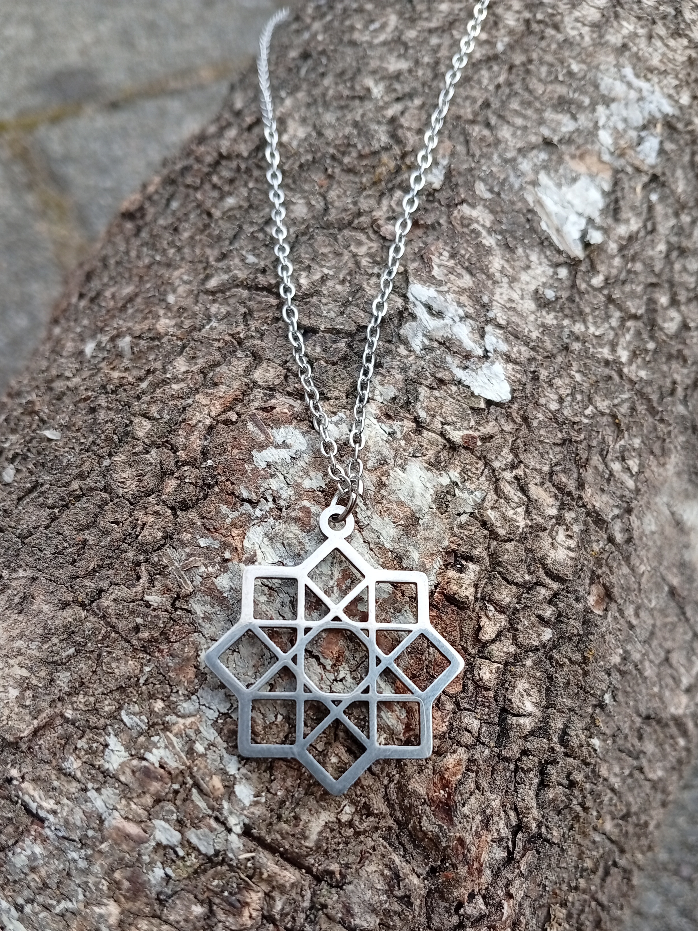 Edelstahlhalskette "Mandala"