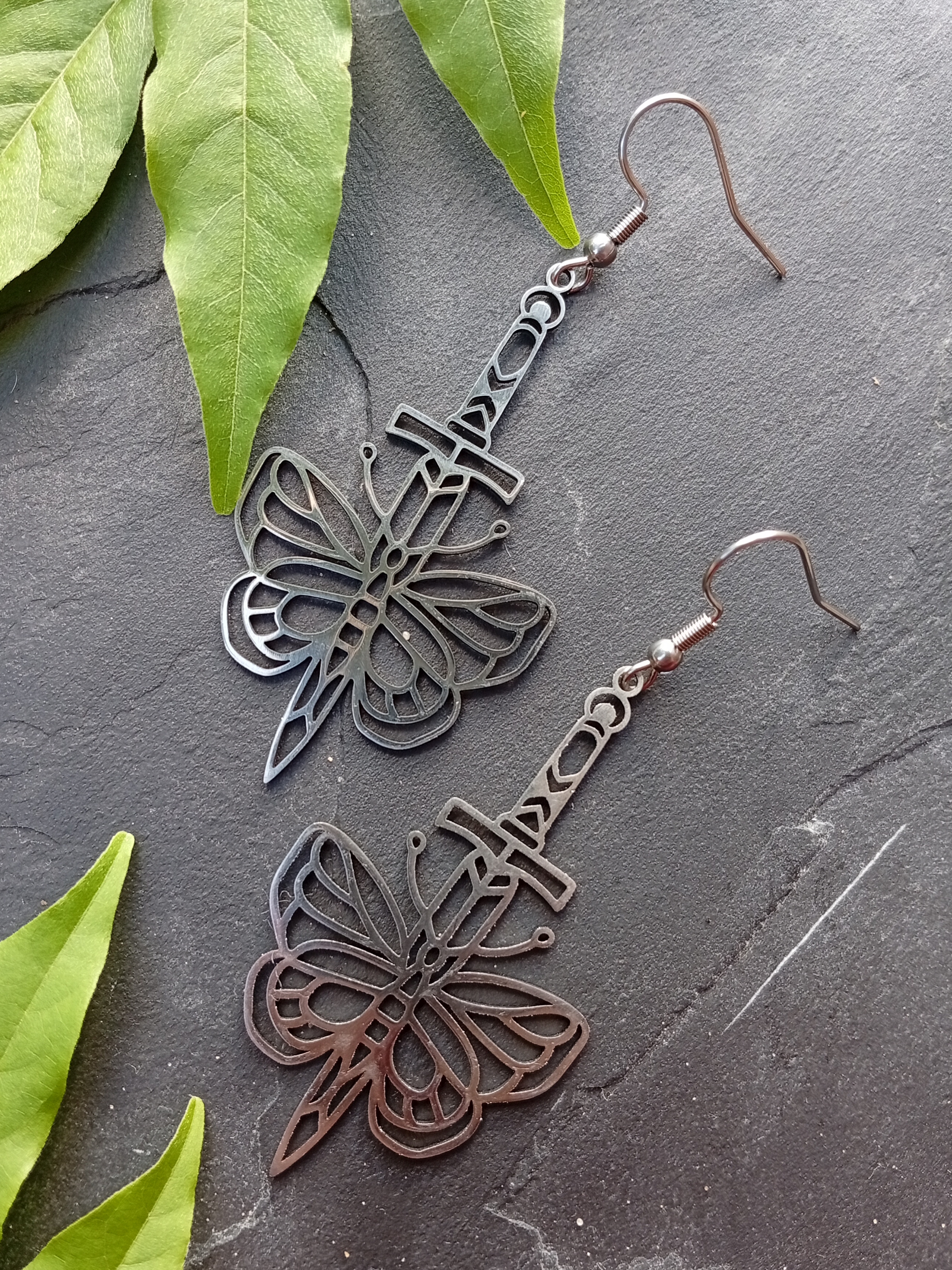 Schmetterling-Schwert Ohrringe