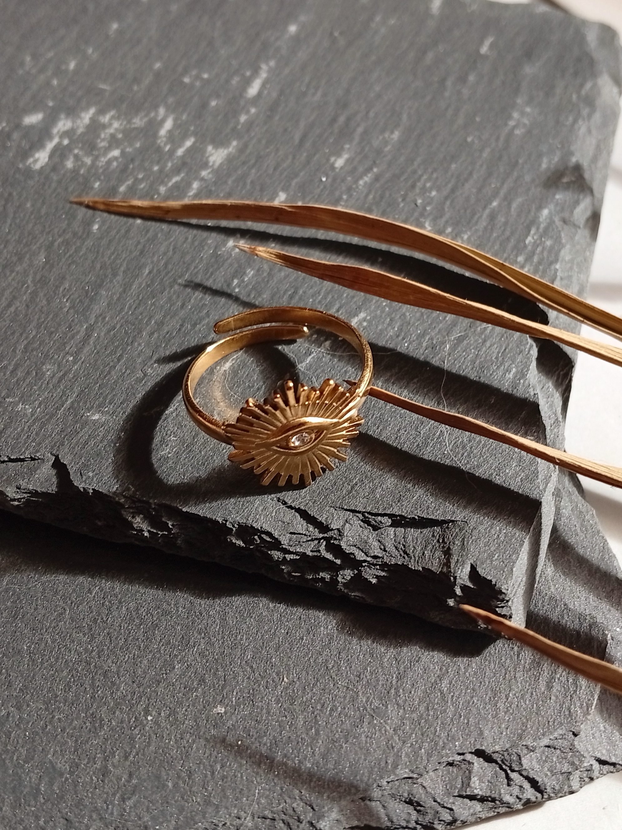 Edelstahl-Ring vergoldet "Amari"