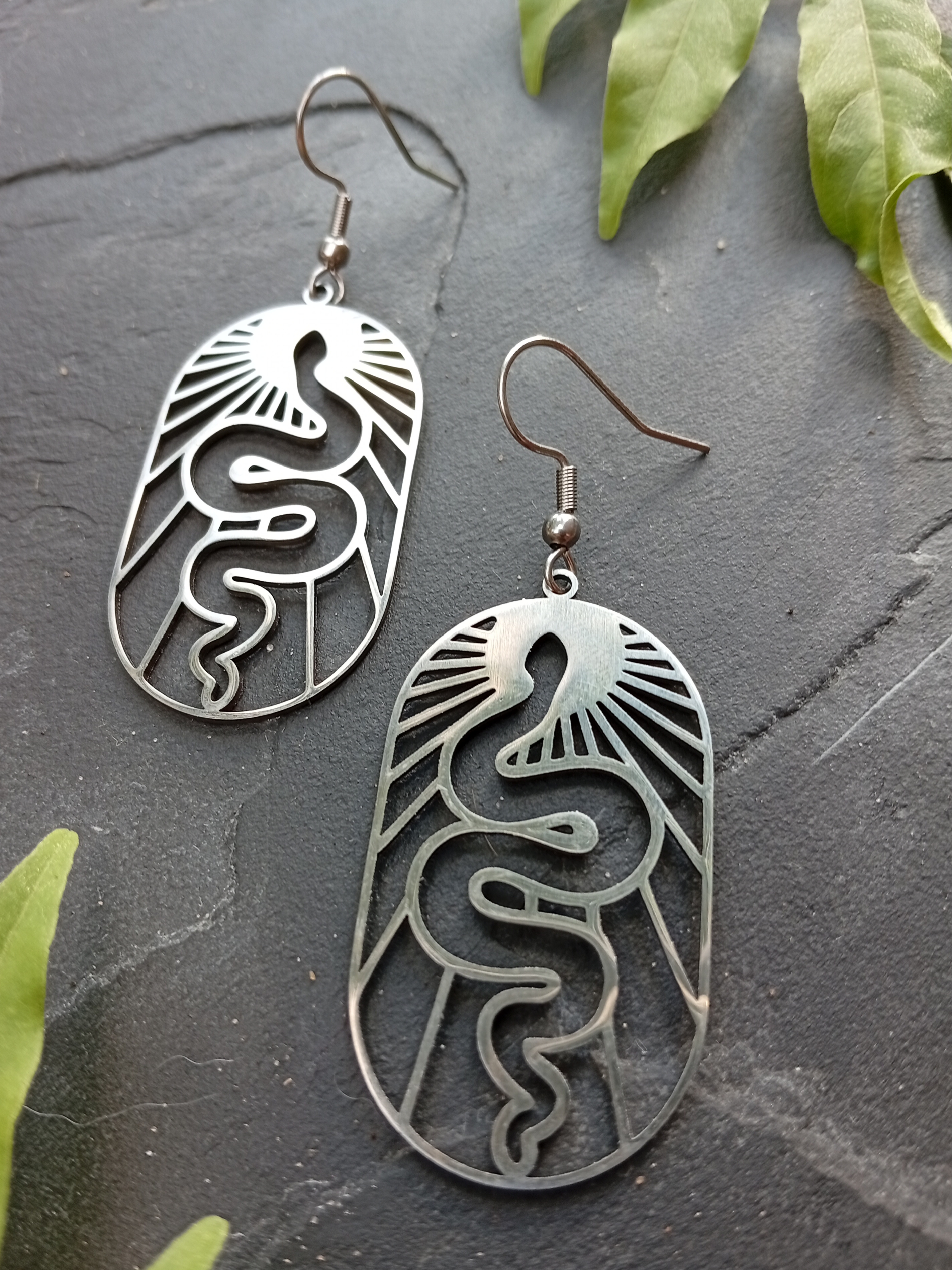 Schlangen-Ohrringe aus Edelstahl