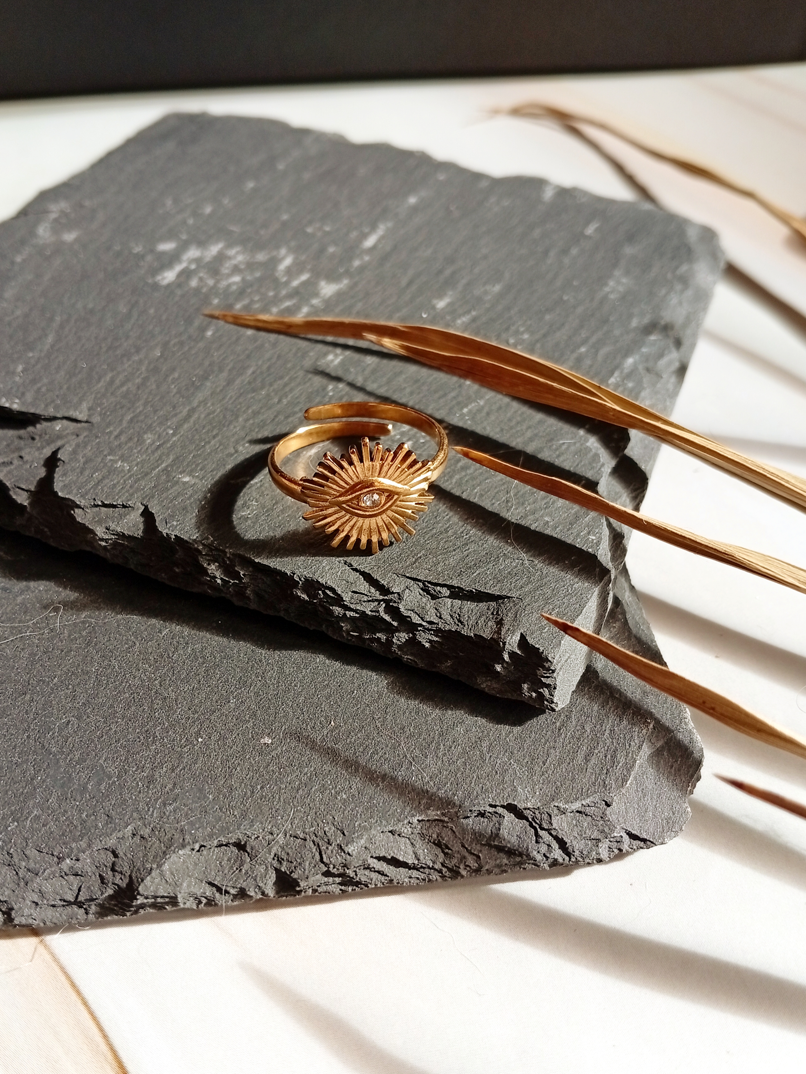 Edelstahl-Ring vergoldet "Amari"