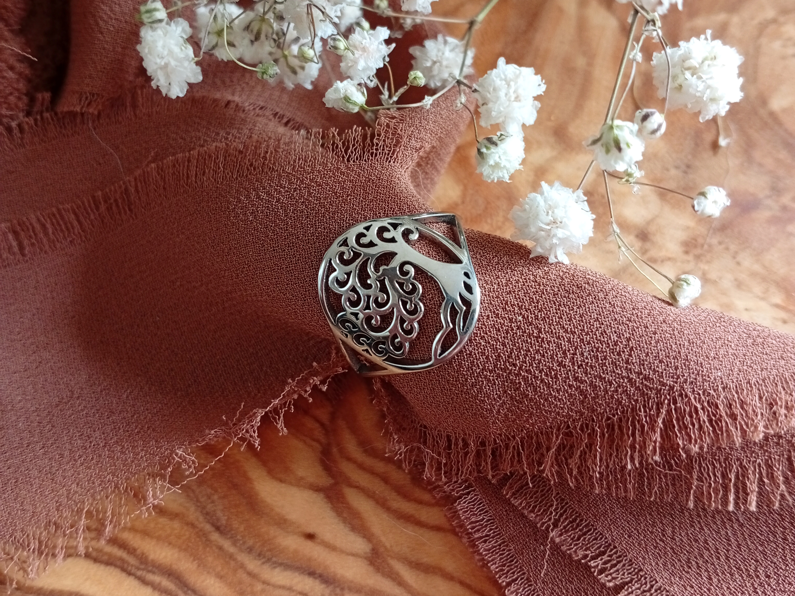 Edelstahl-Ring "Baum des Lebens"