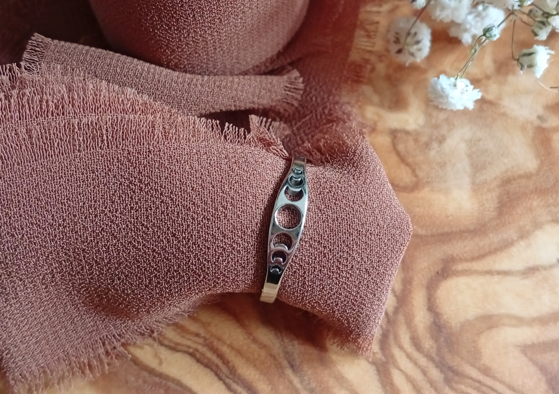 Edelstahl-Ring "Mondphasen"