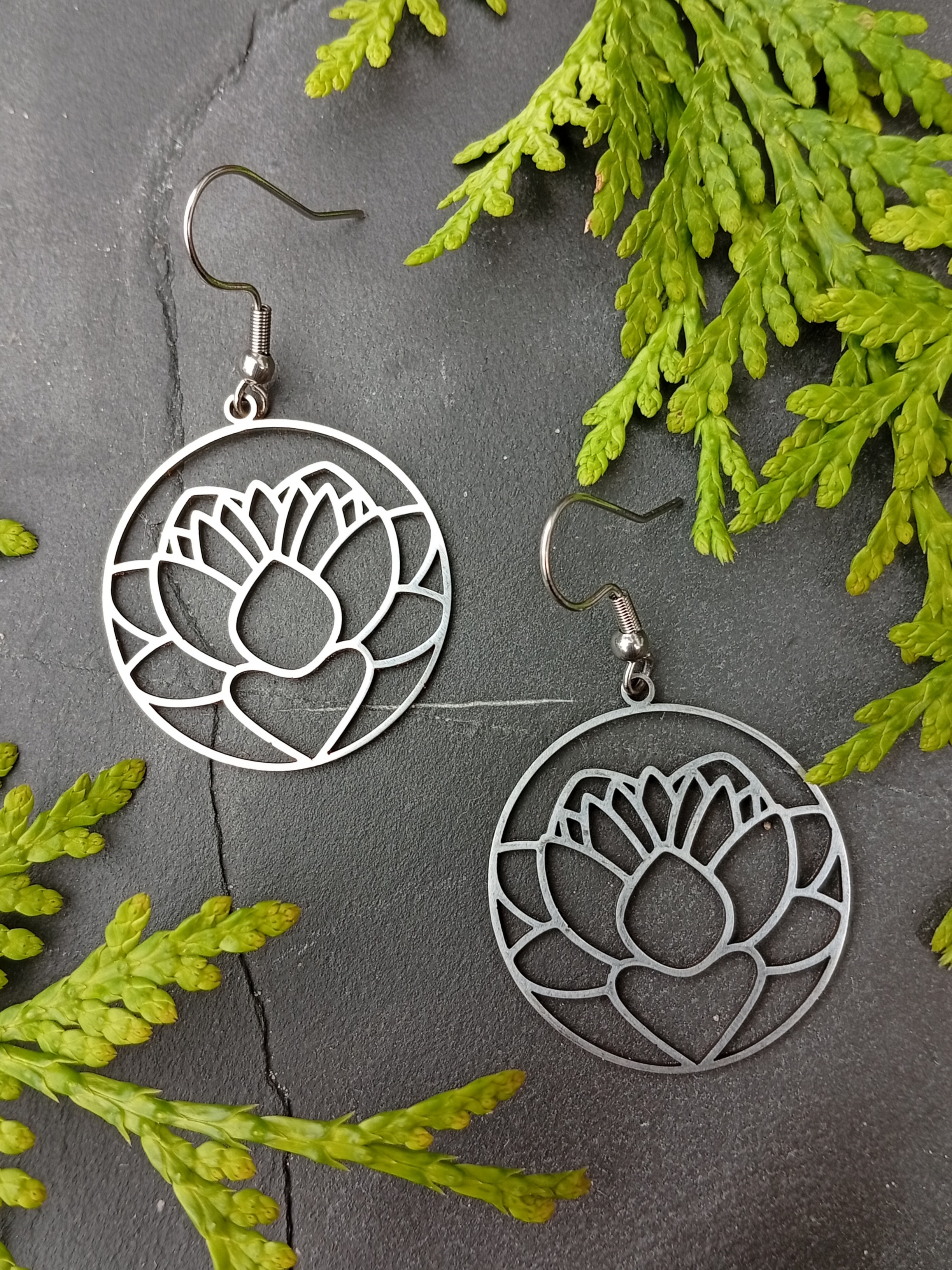 Edelstahl-Ohrringe "Lotus"