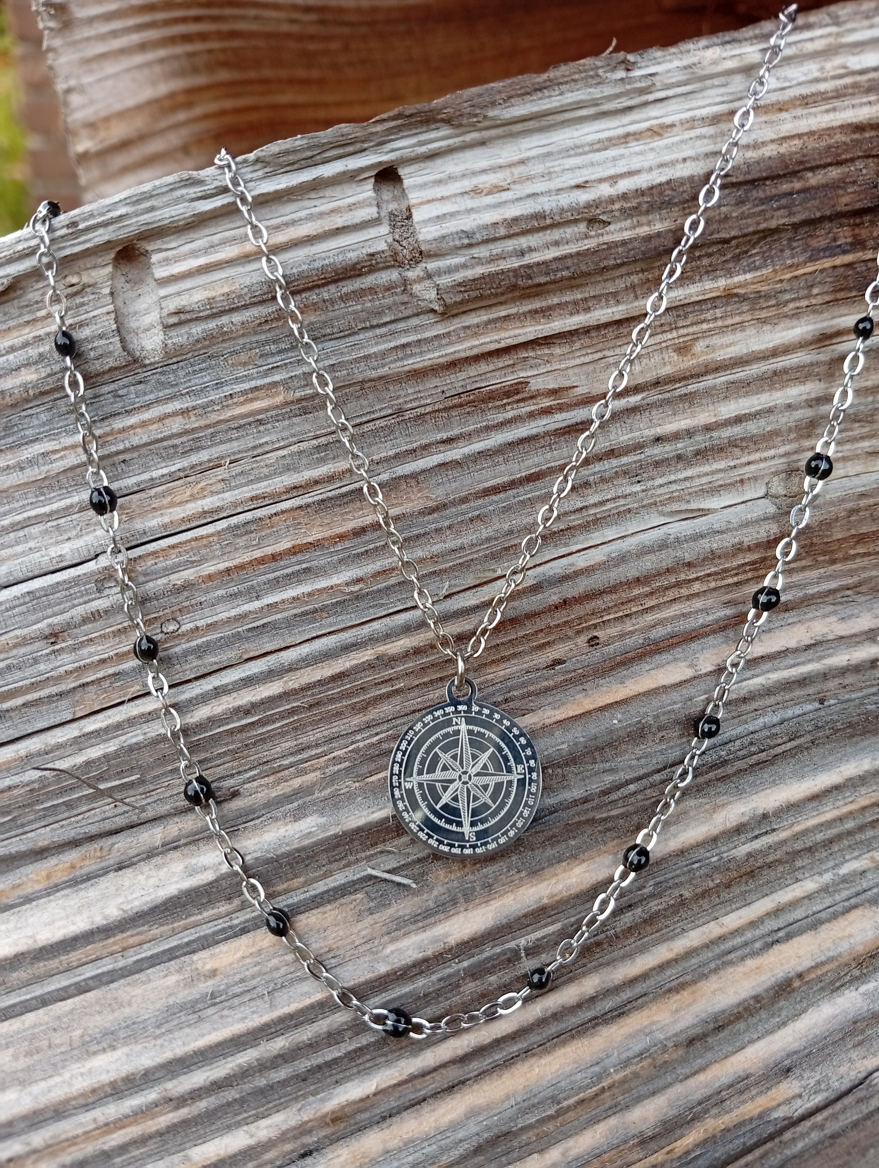 Edelstahlhalskette "Wegweiser"