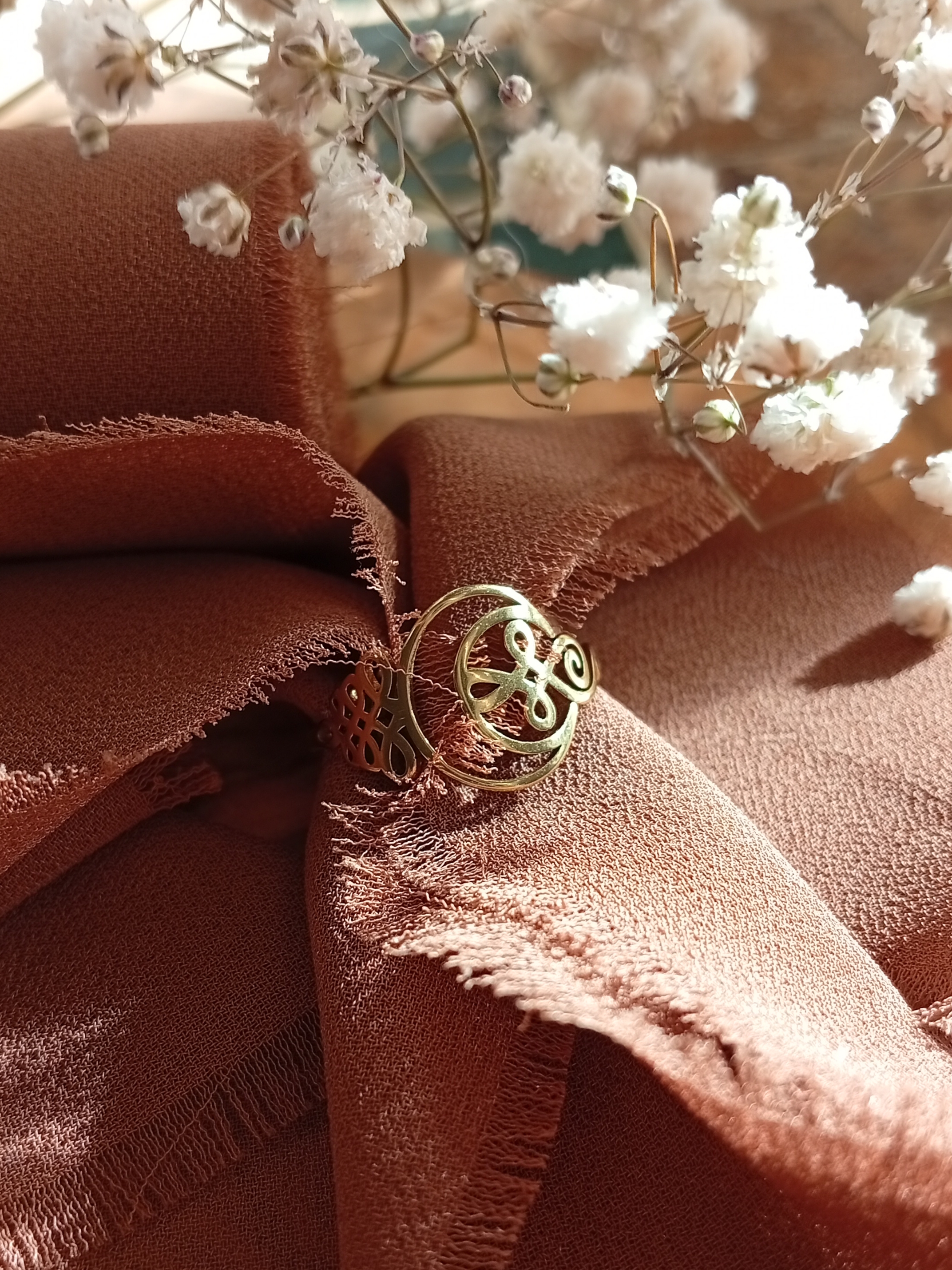 Edelstahl-Ring " Unalome"