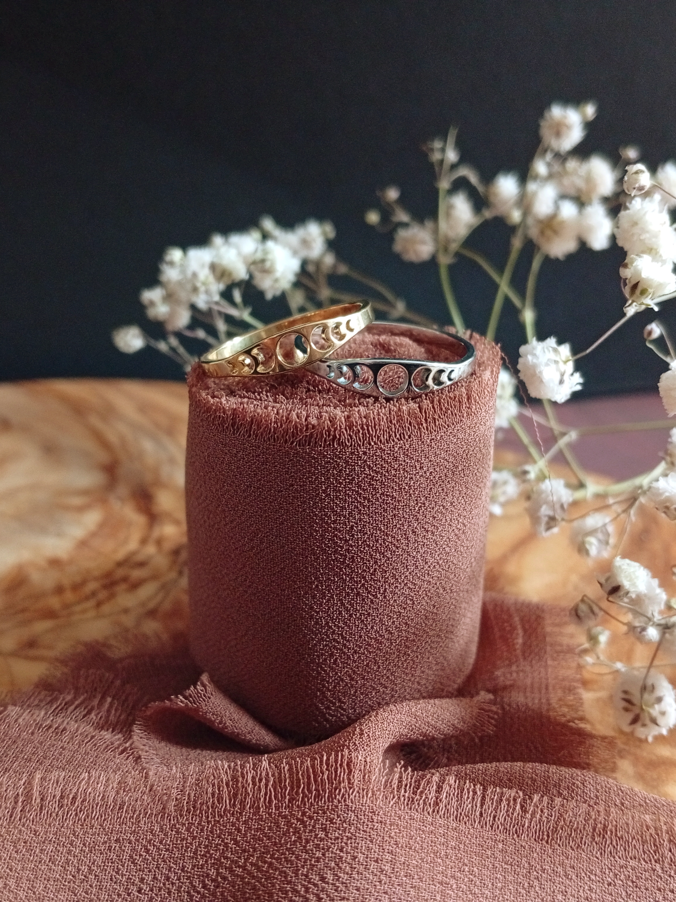 Edelstahl-Ring "Mondphasen"