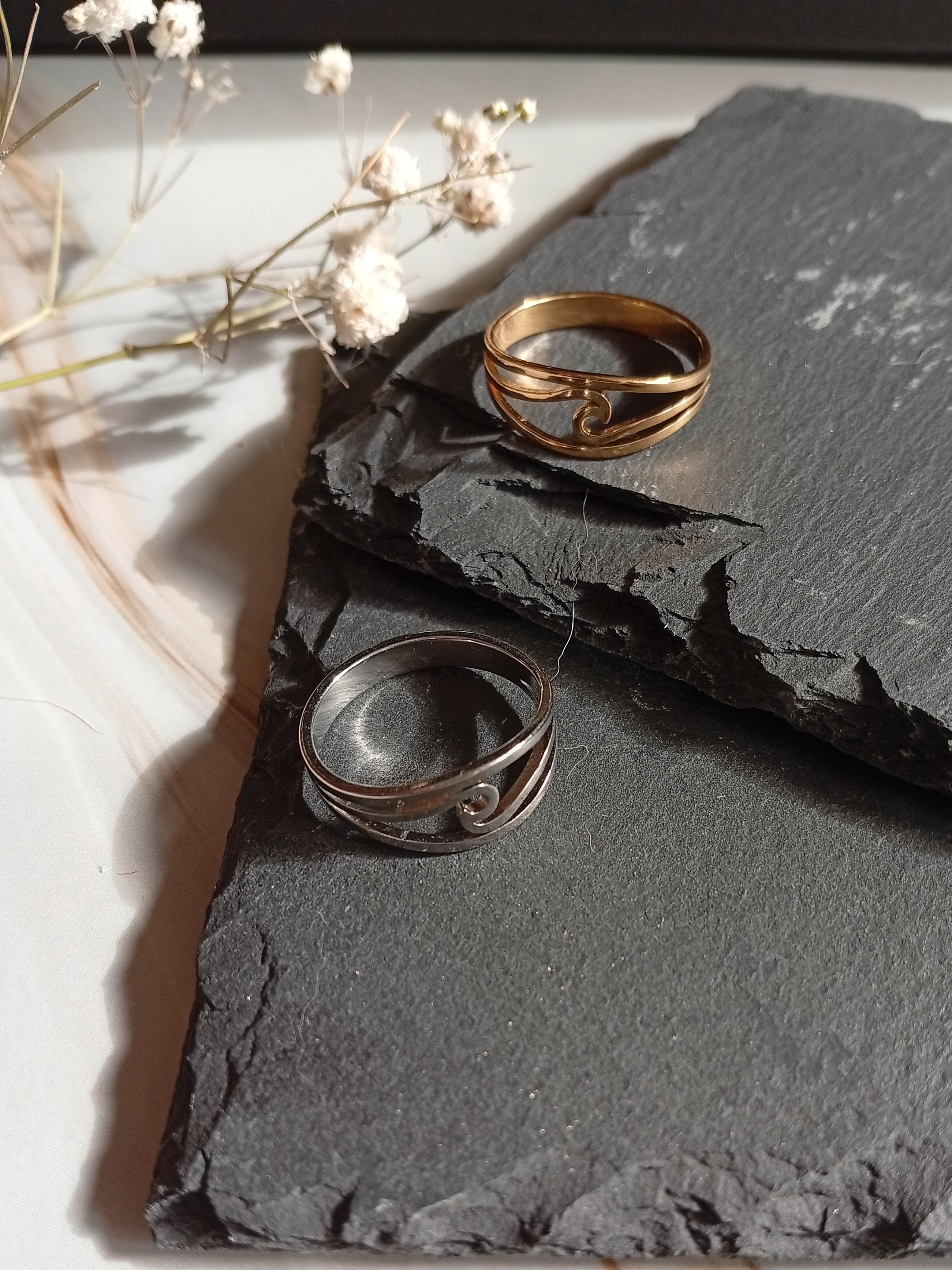 Edelstahl-Ring "Welle"