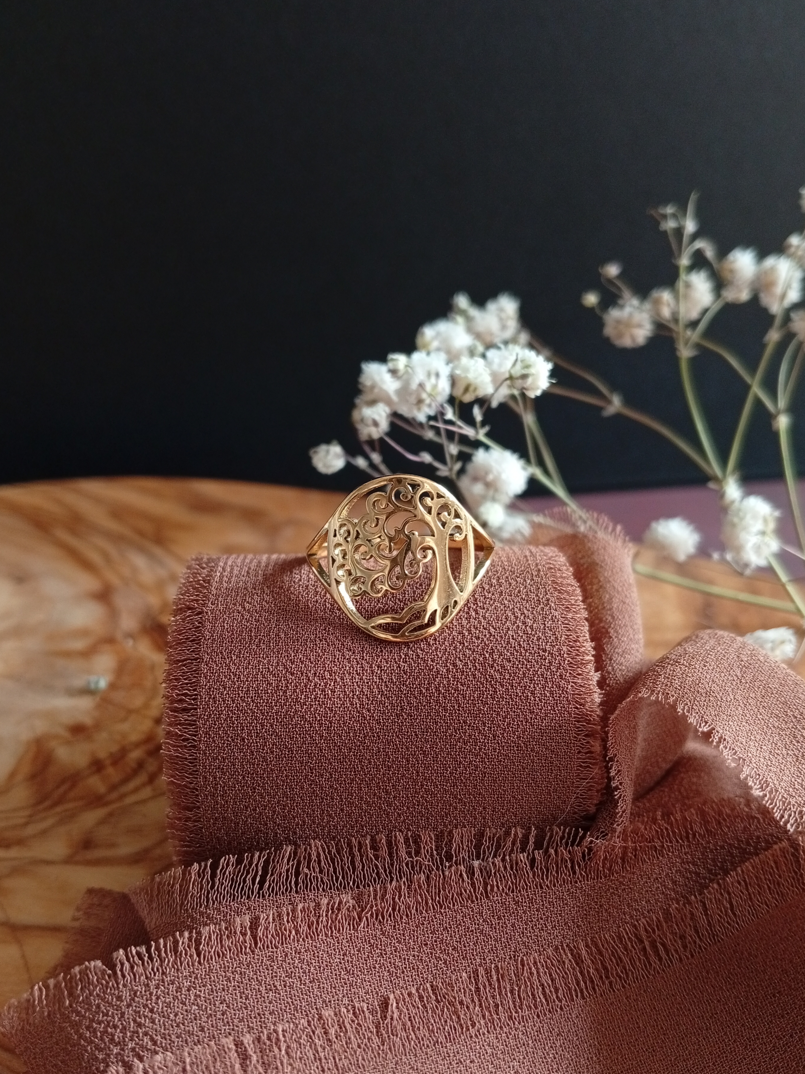 Edelstahl-Ring "Baum des Lebens"