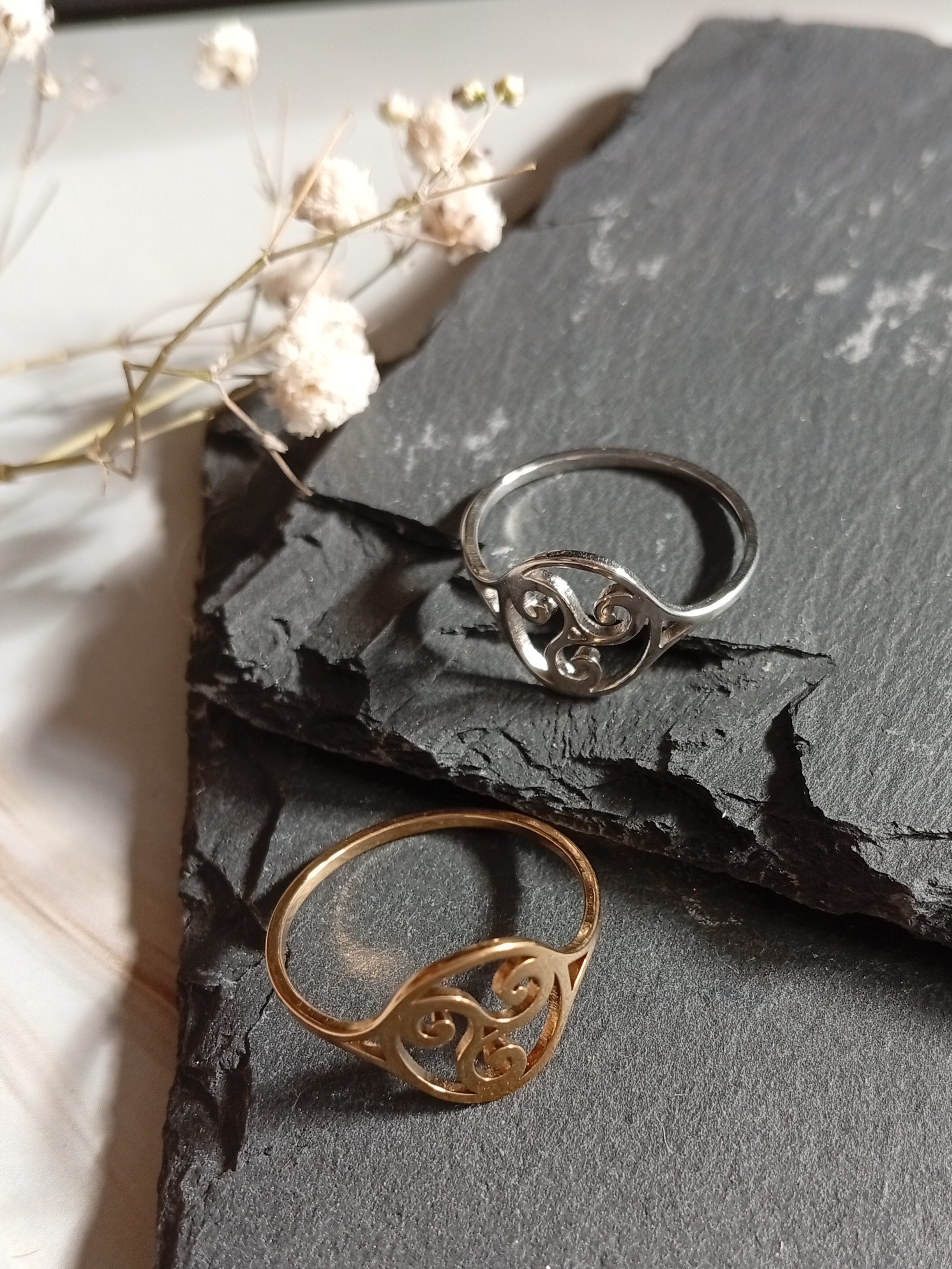 Edelstahl-Ring " Triskele"