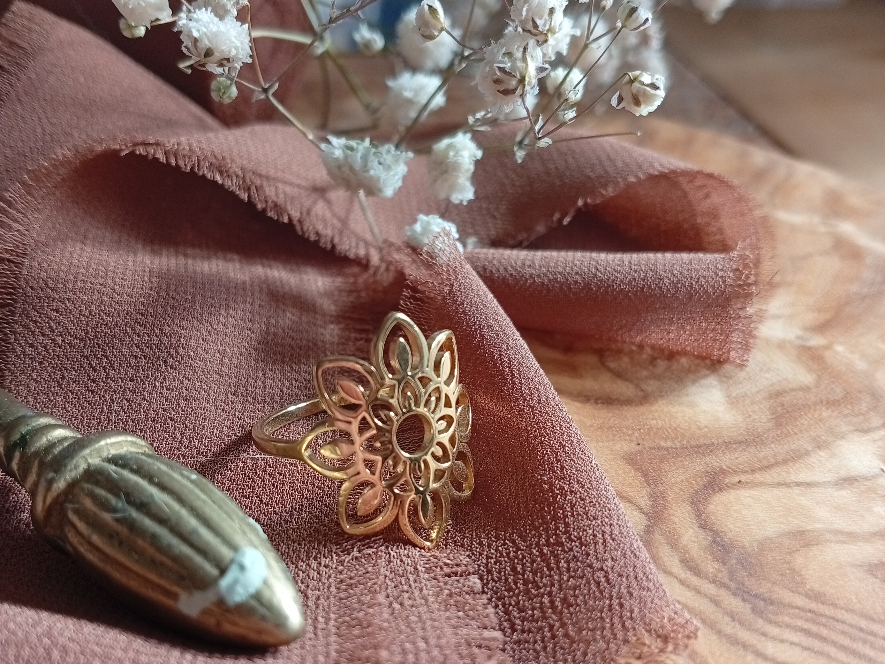 Edelstahl-Ring "Mandala"