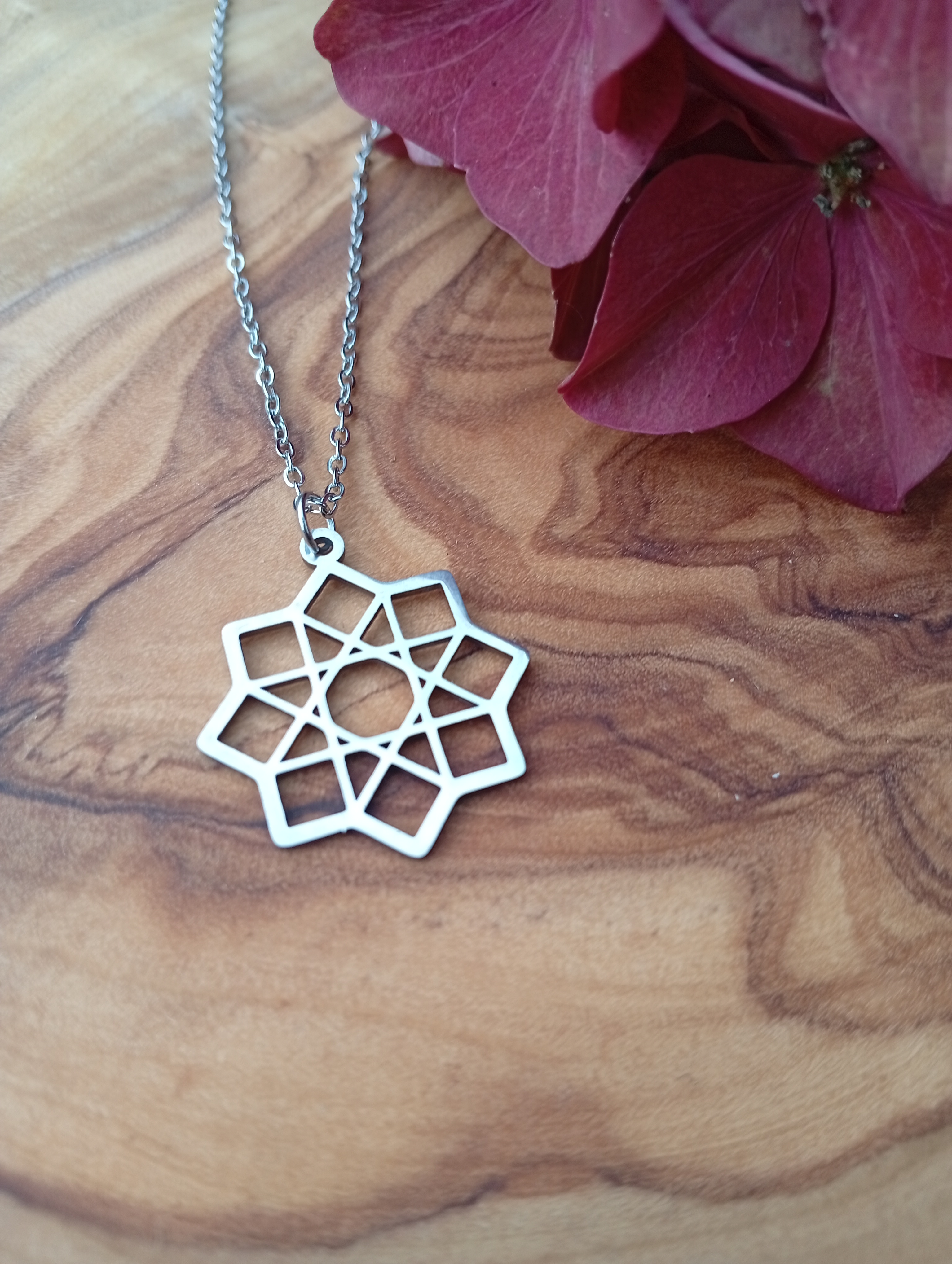 Edelstahlhalskette "Mandala"