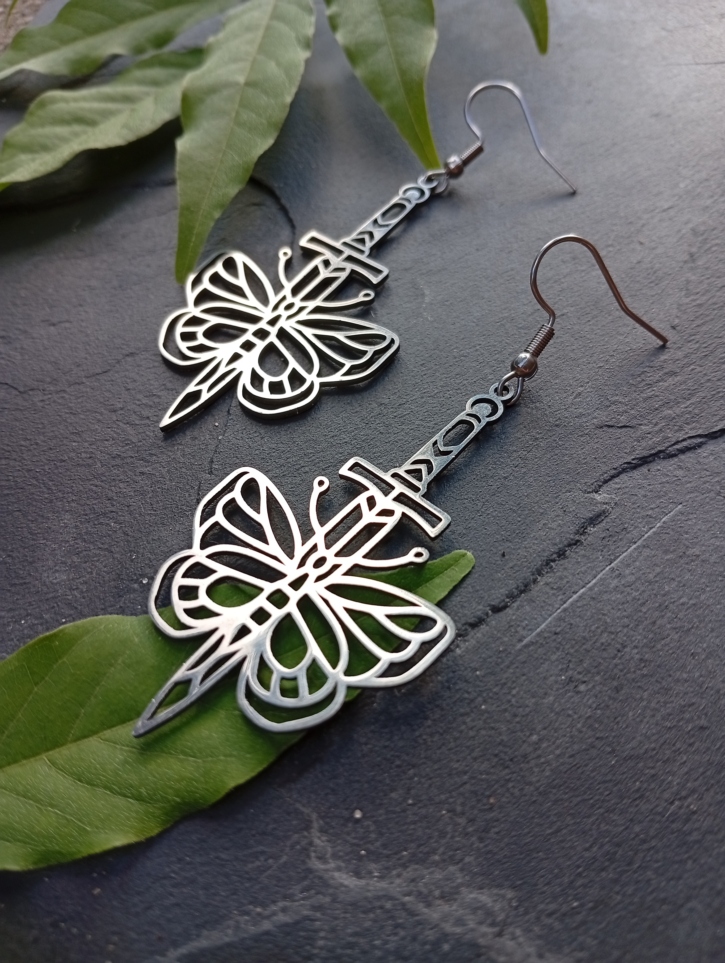 Schmetterling-Schwert Ohrringe