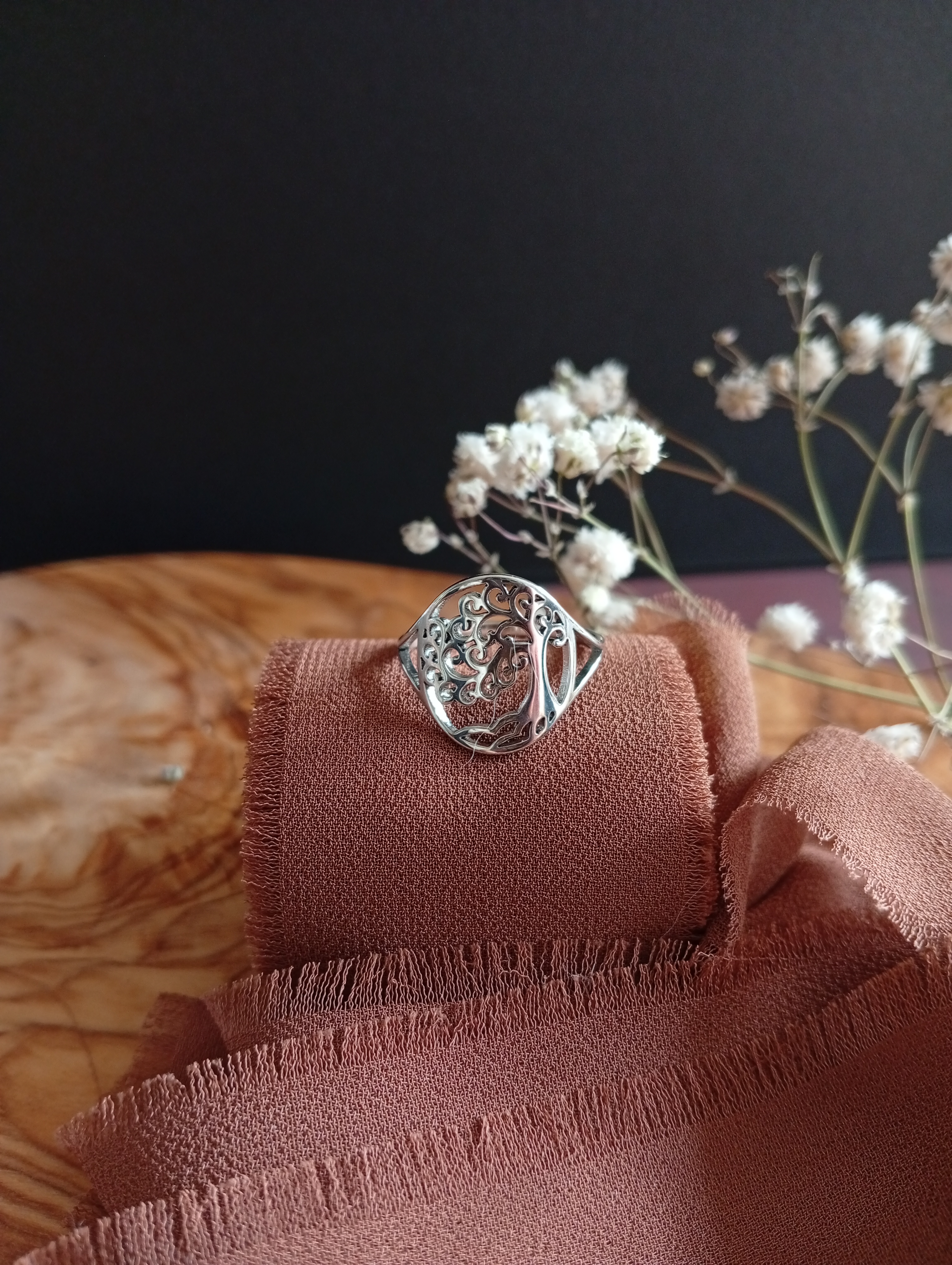 Edelstahl-Ring "Baum des Lebens"