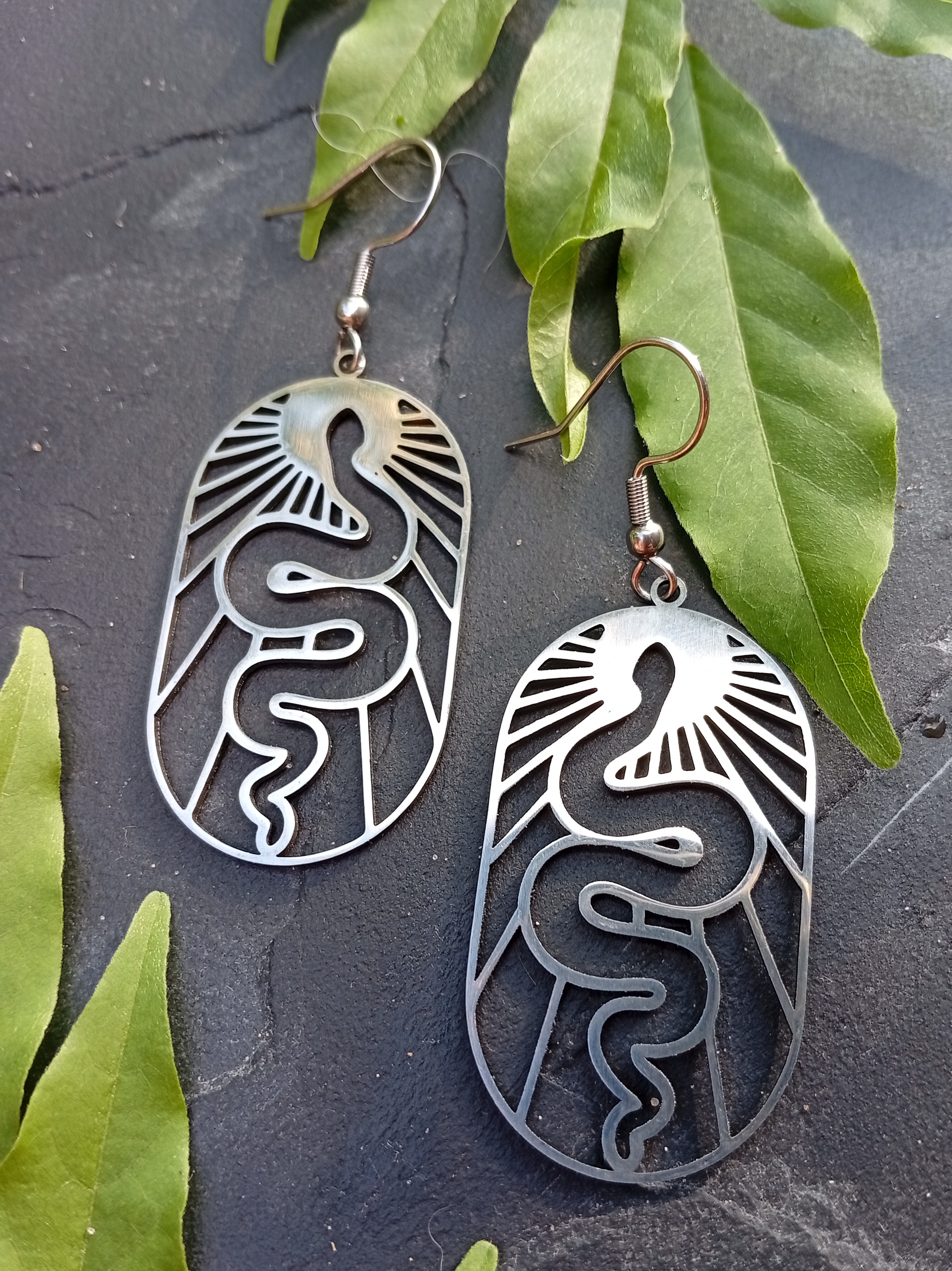 Schlangen-Ohrringe aus Edelstahl