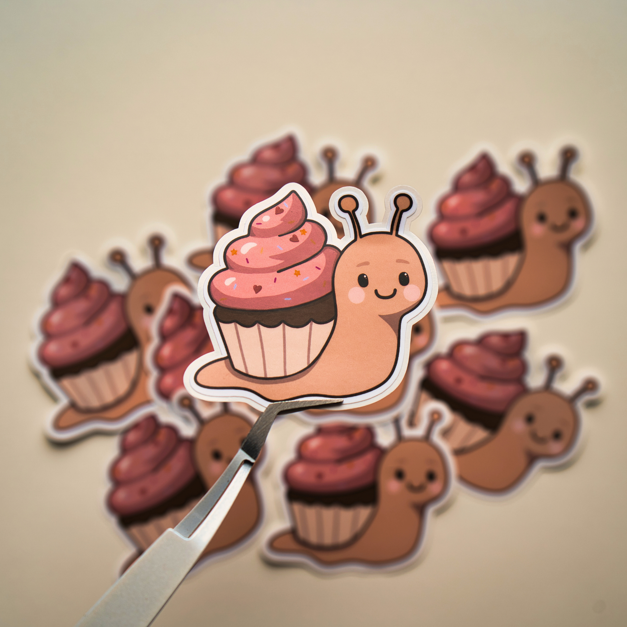 Cute Cupcake or Apple Snail Sticker