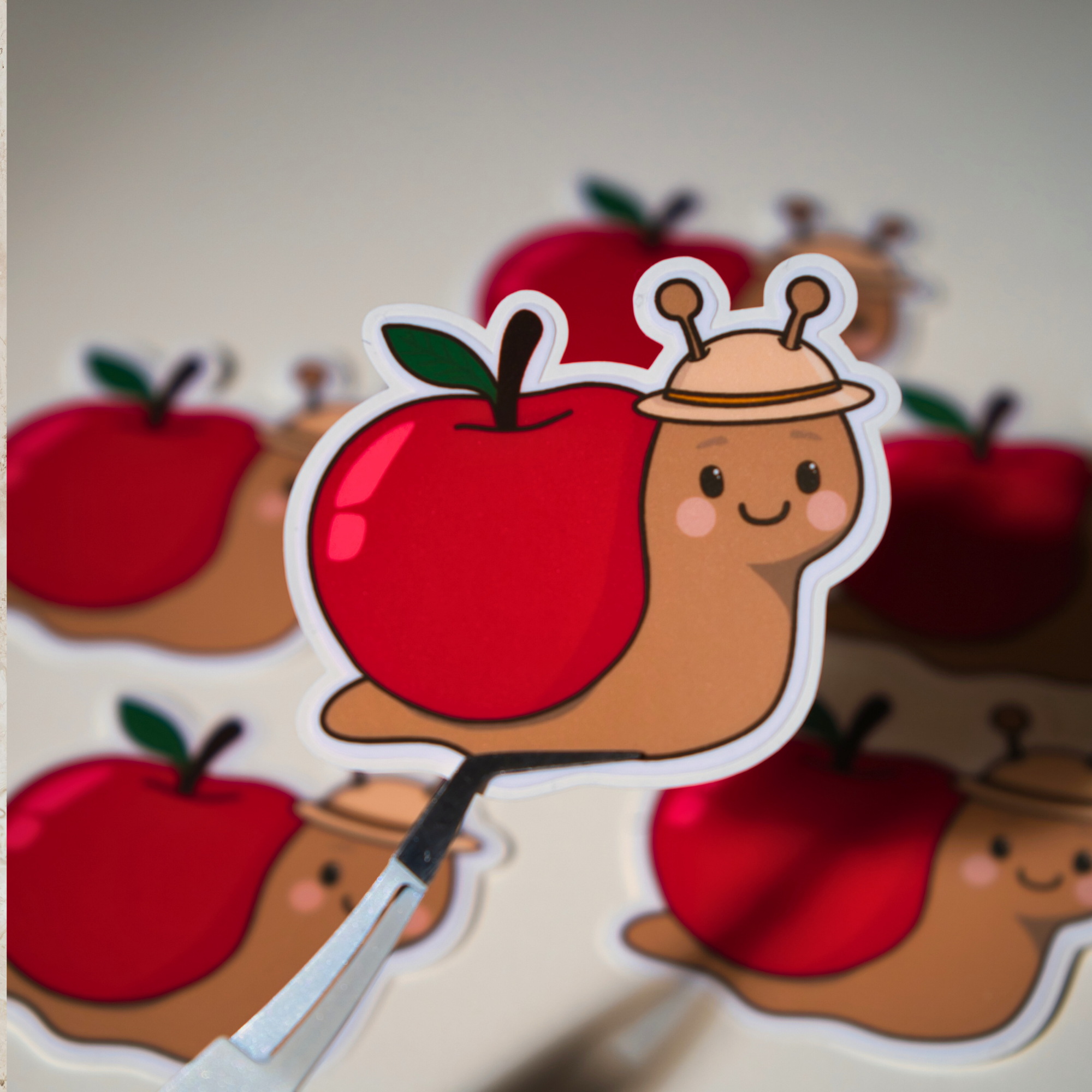 Cute Cupcake or Apple Snail Sticker