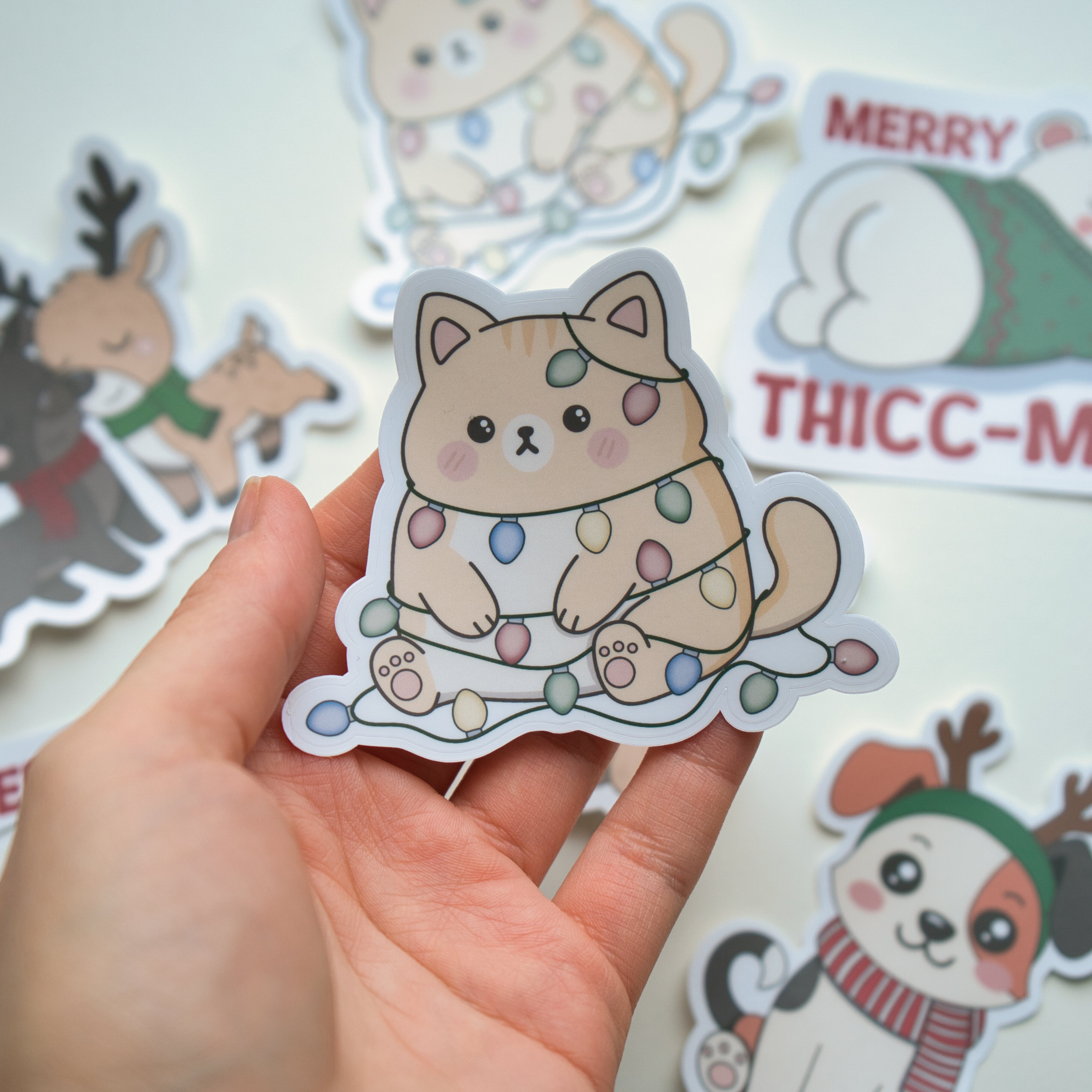 Cute Cat with Lights Sticker