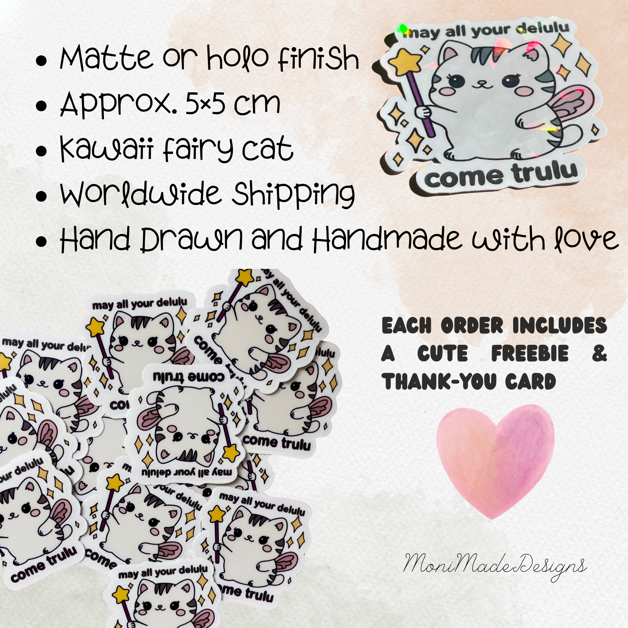 Kawaii Fairy Cat Sticker 