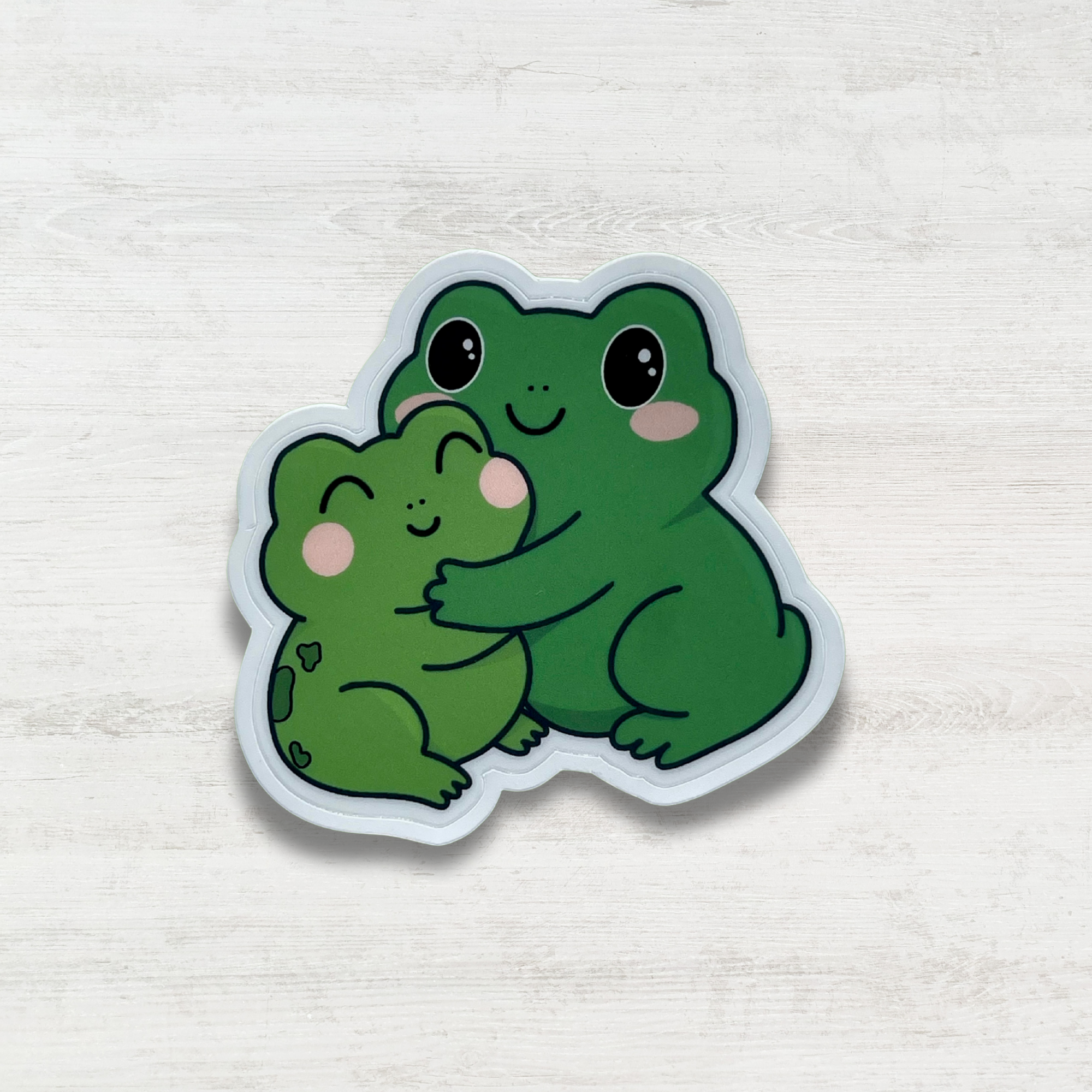 Cute Frog Hug Sticker
