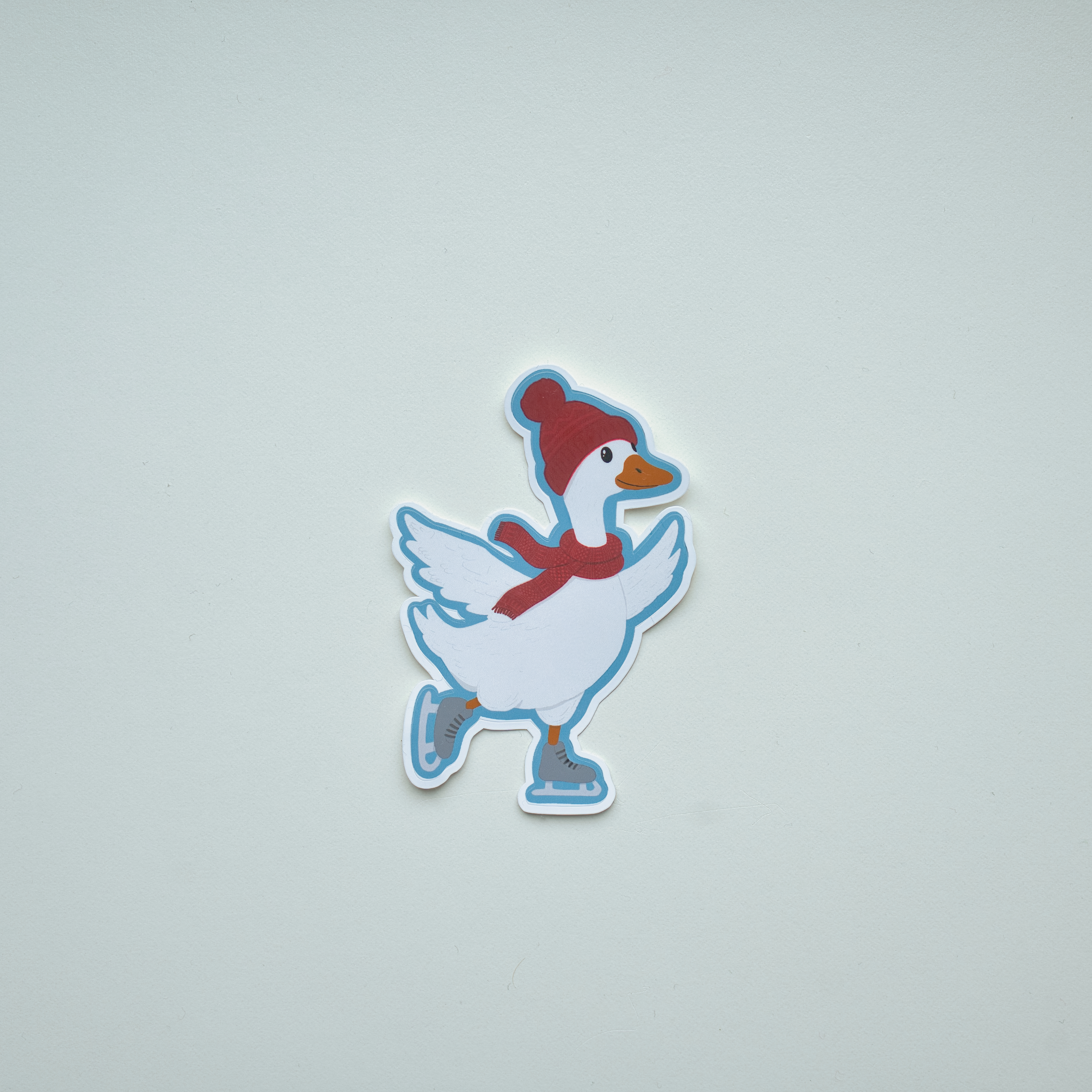 Ice Skating Goose Sticker