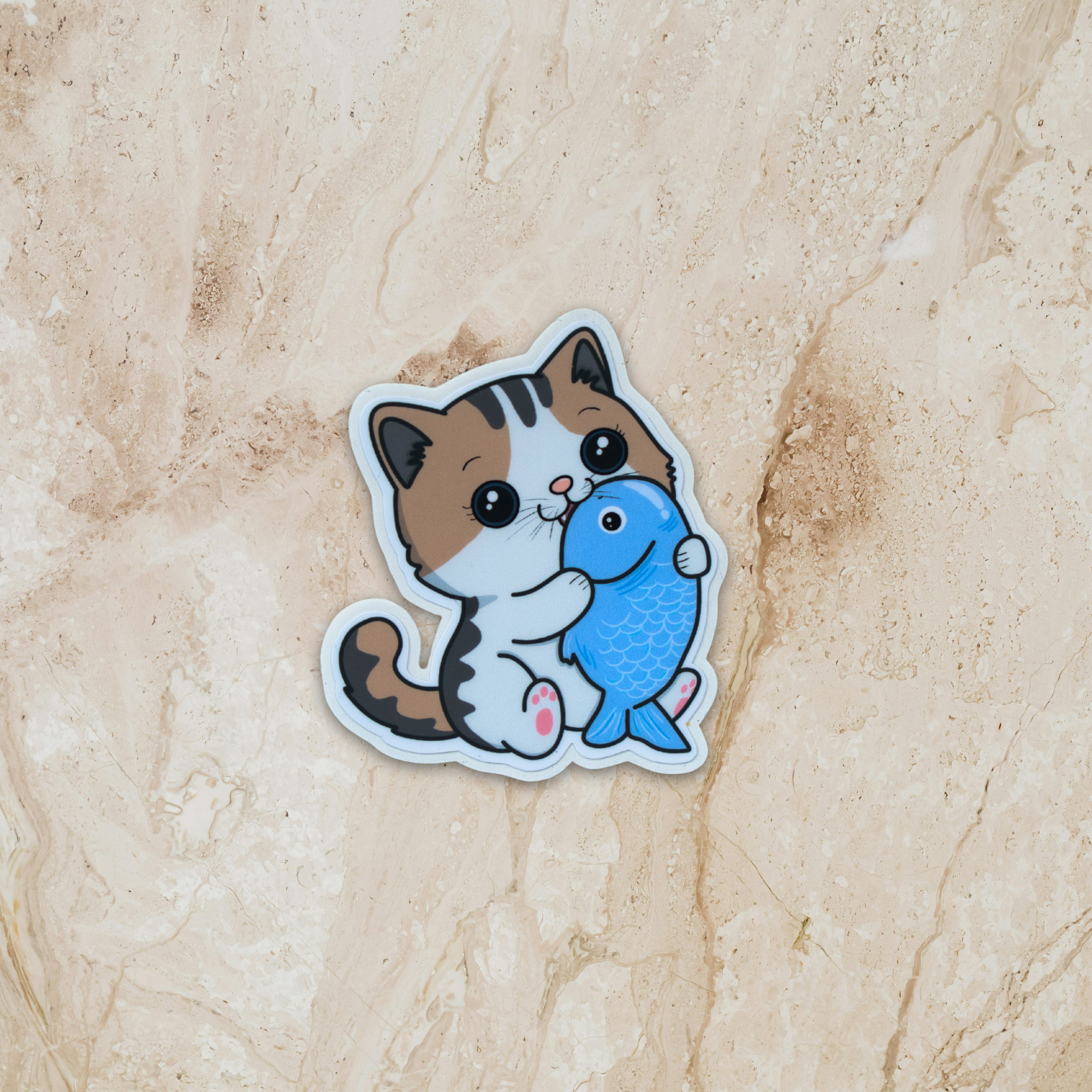 Kawaii Cat with Fish