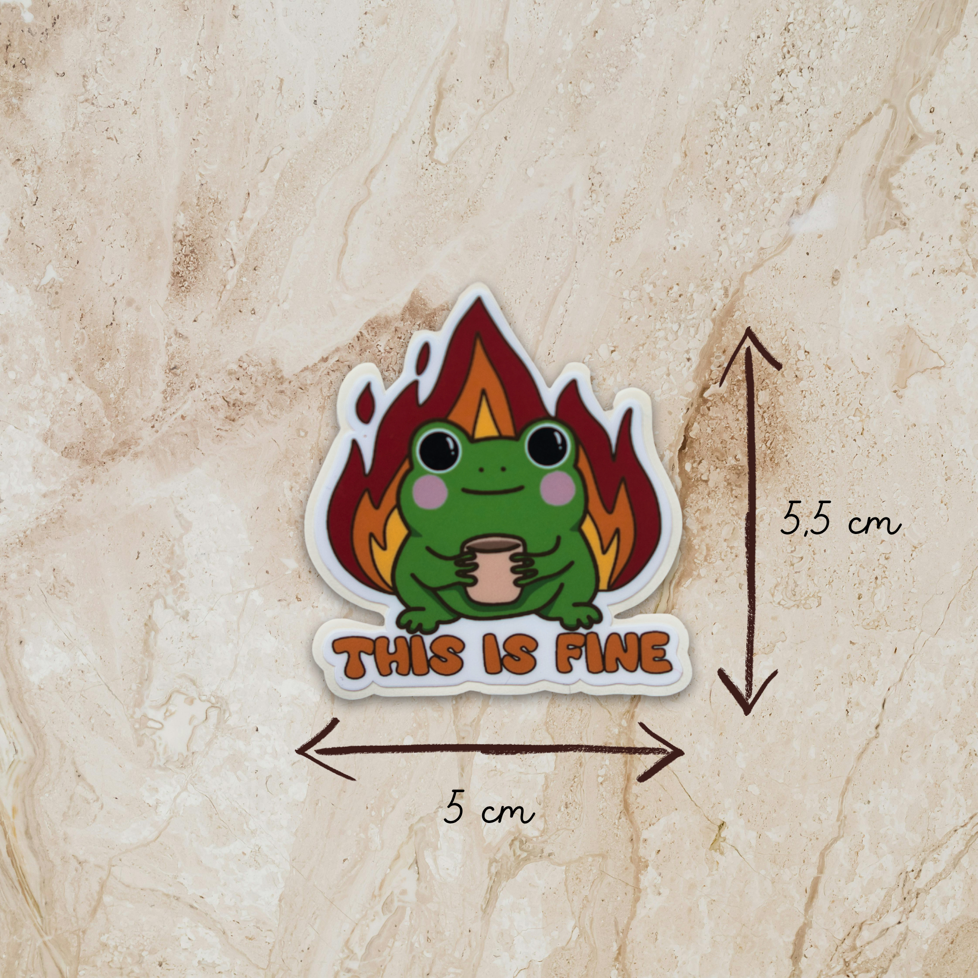 This Is Fine Frog Sticker