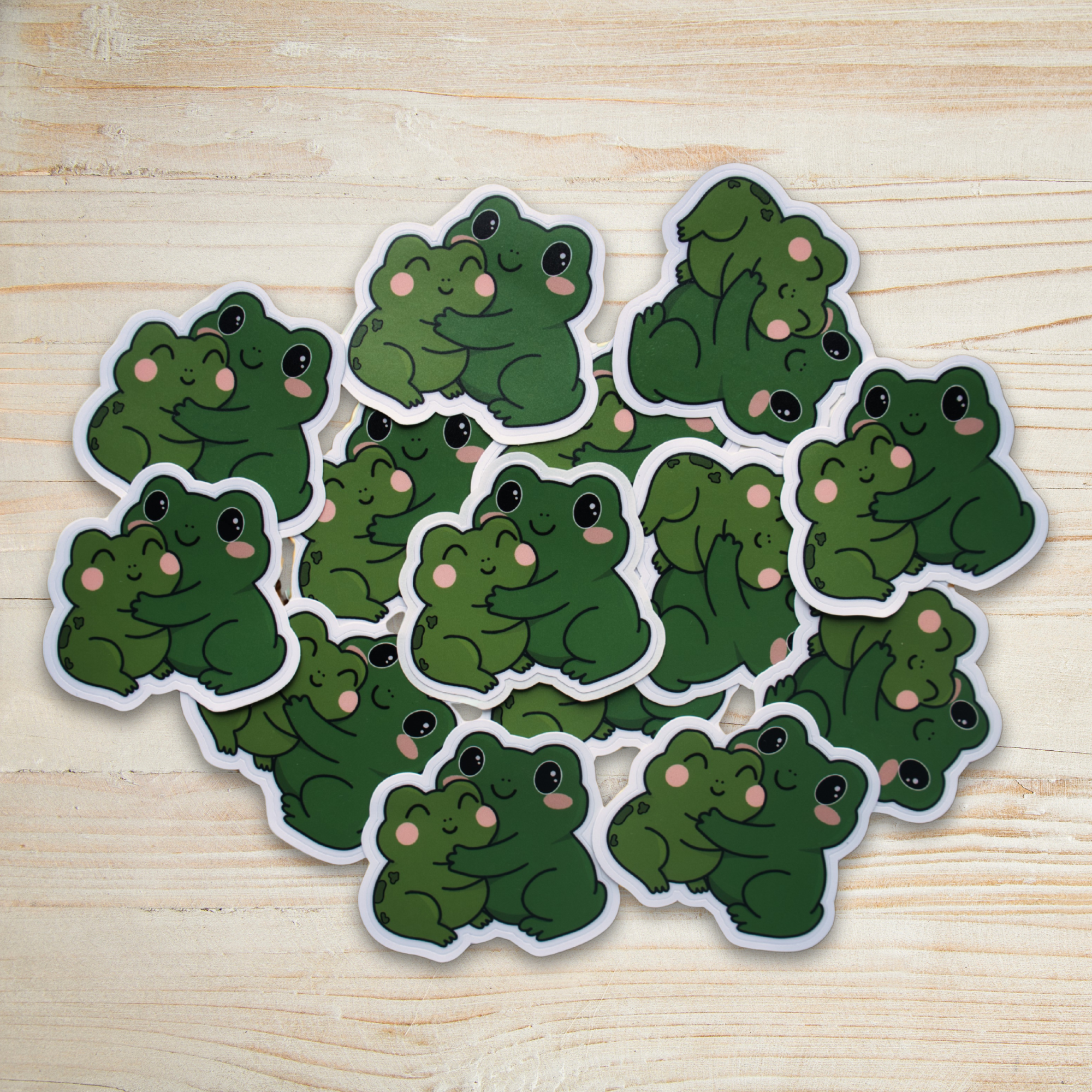 Cute Frog Hug Sticker