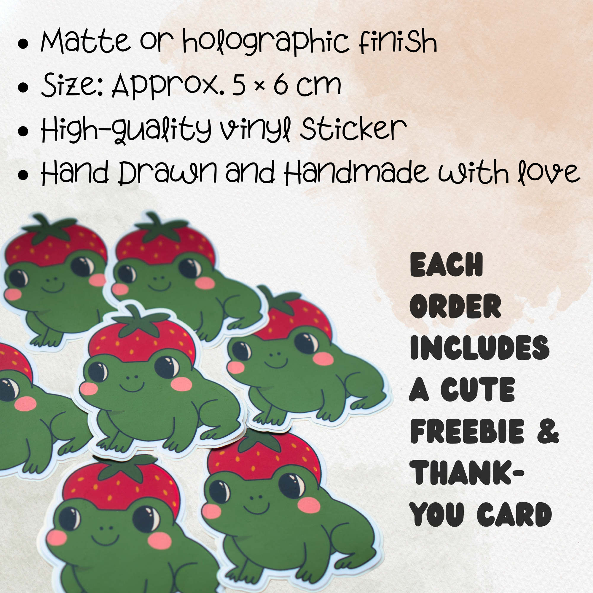 Cute Strawberry Frog Sticker