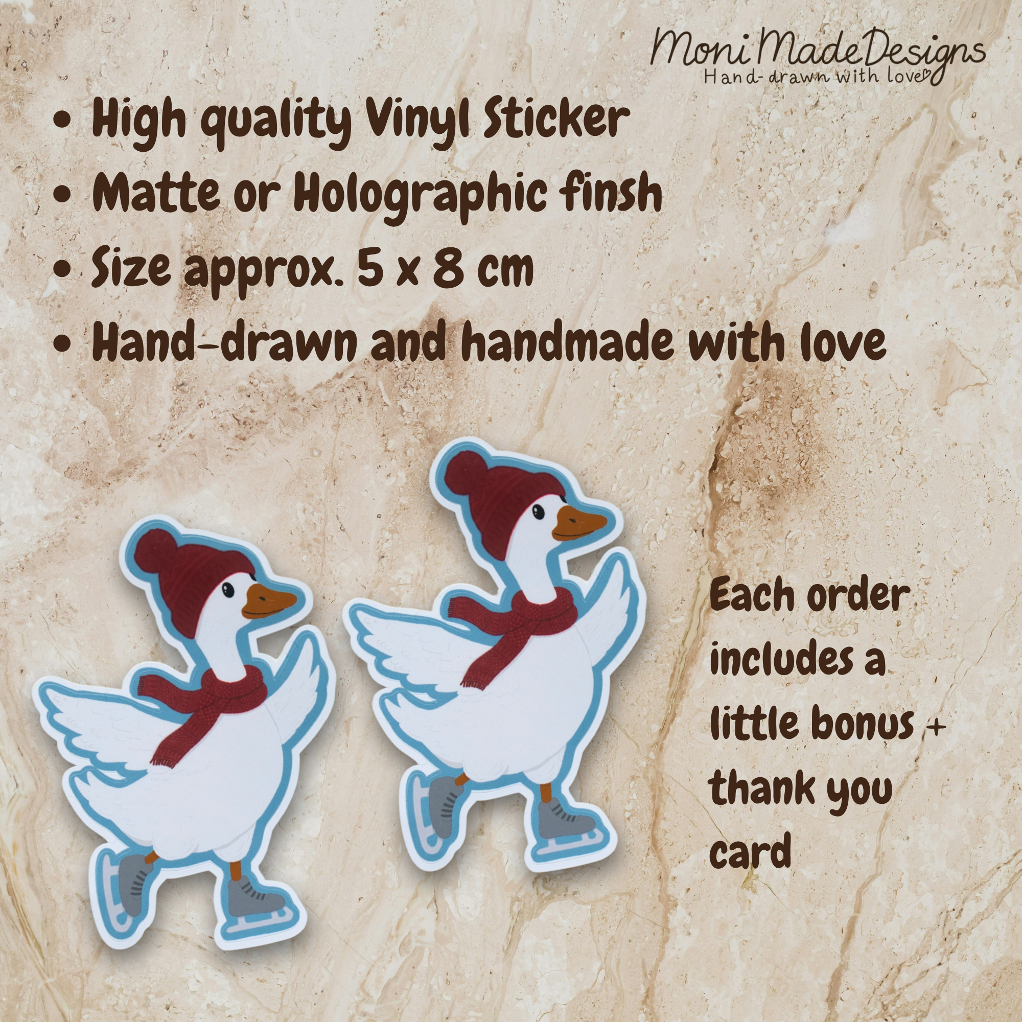 Ice Skating Goose Sticker