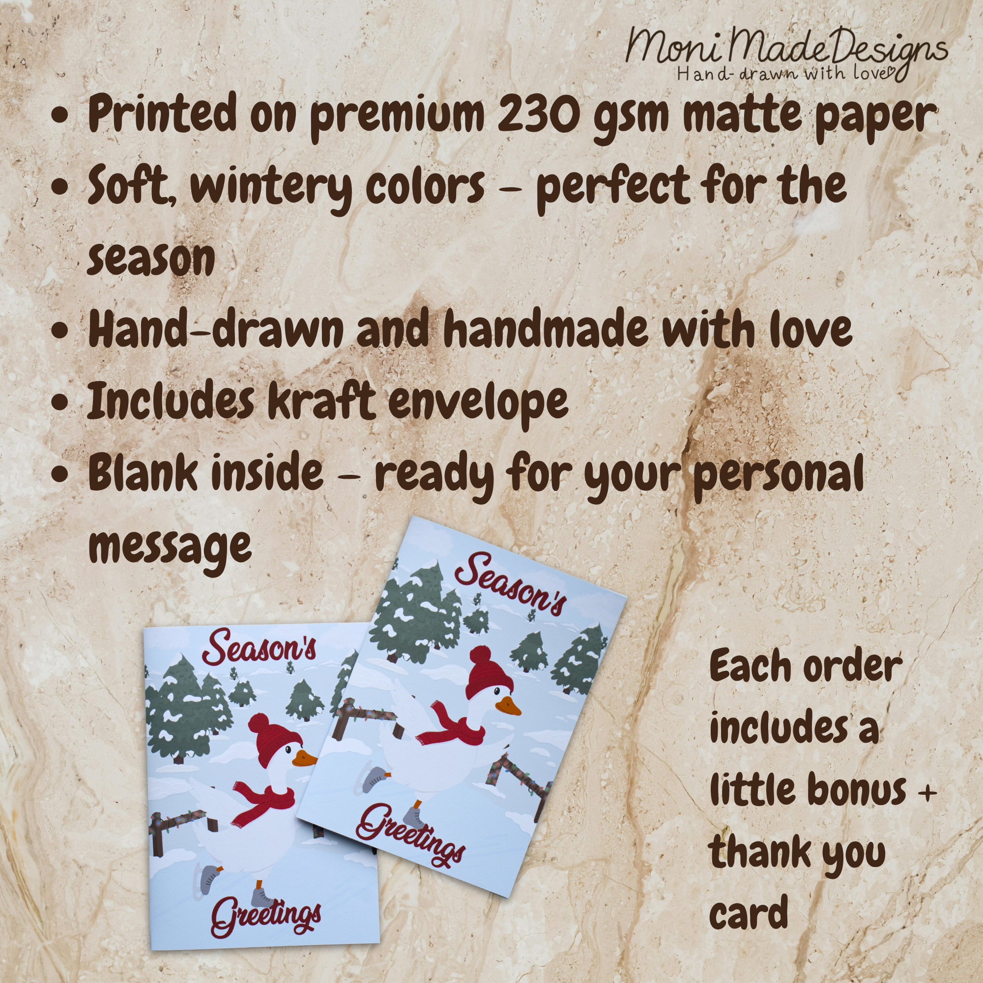 Winter Goose Season's Greetings Card