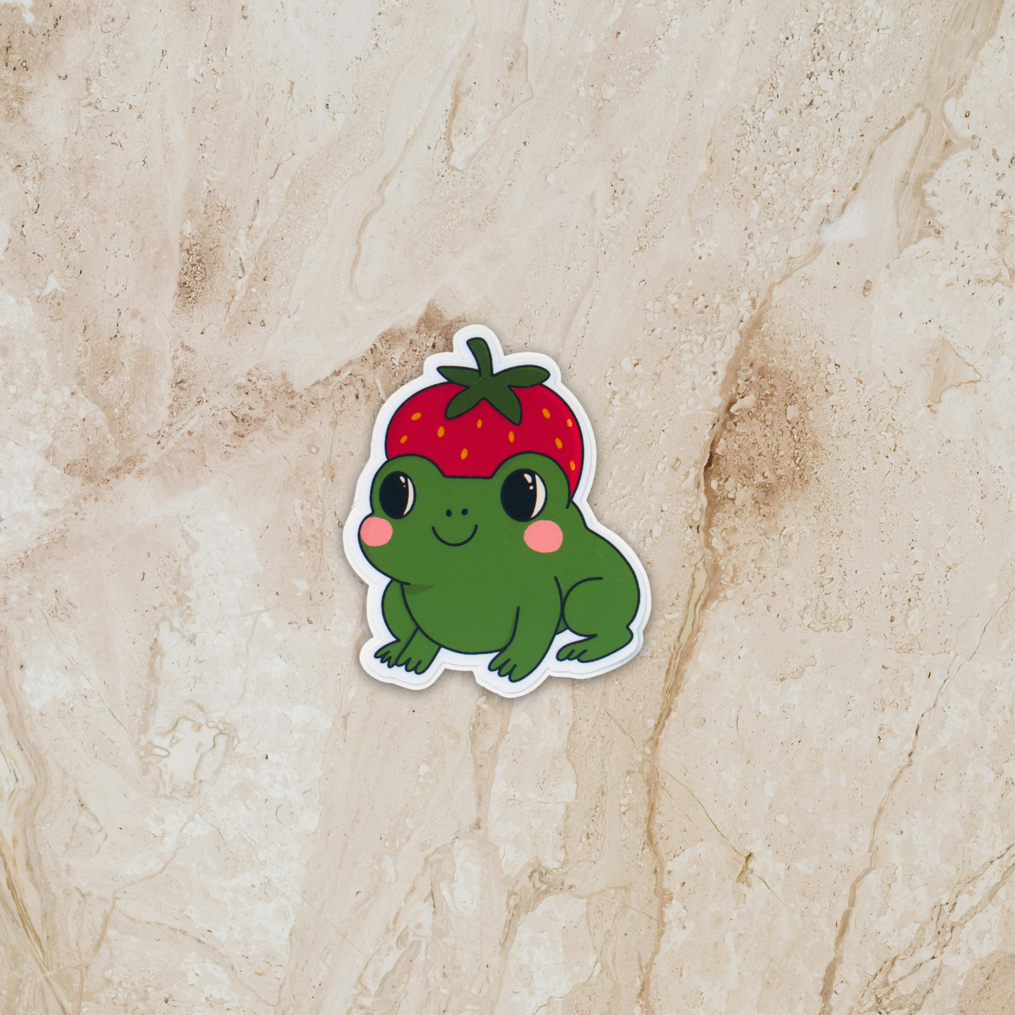Cute Strawberry Frog Sticker