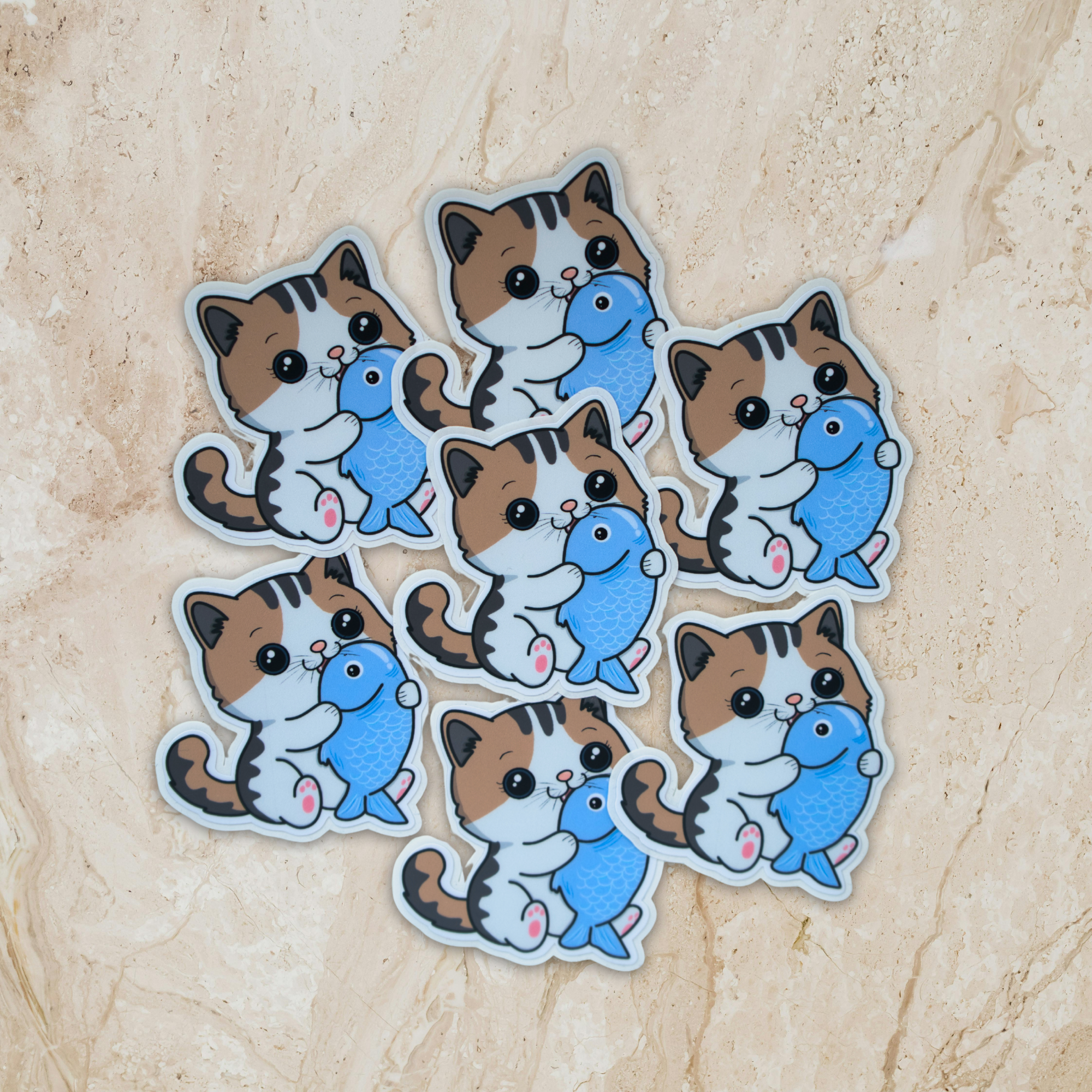 Kawaii Cat with Fish