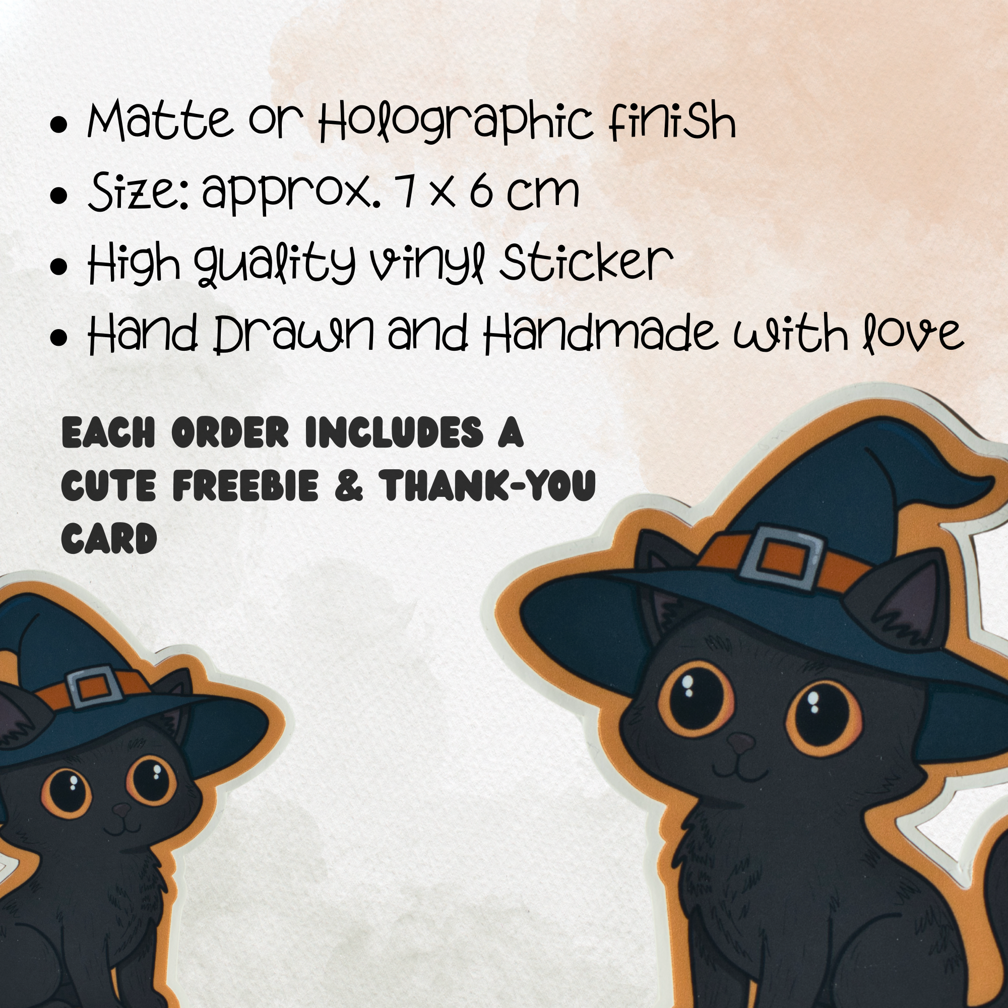 Witchy Cat Vinyl Sticker