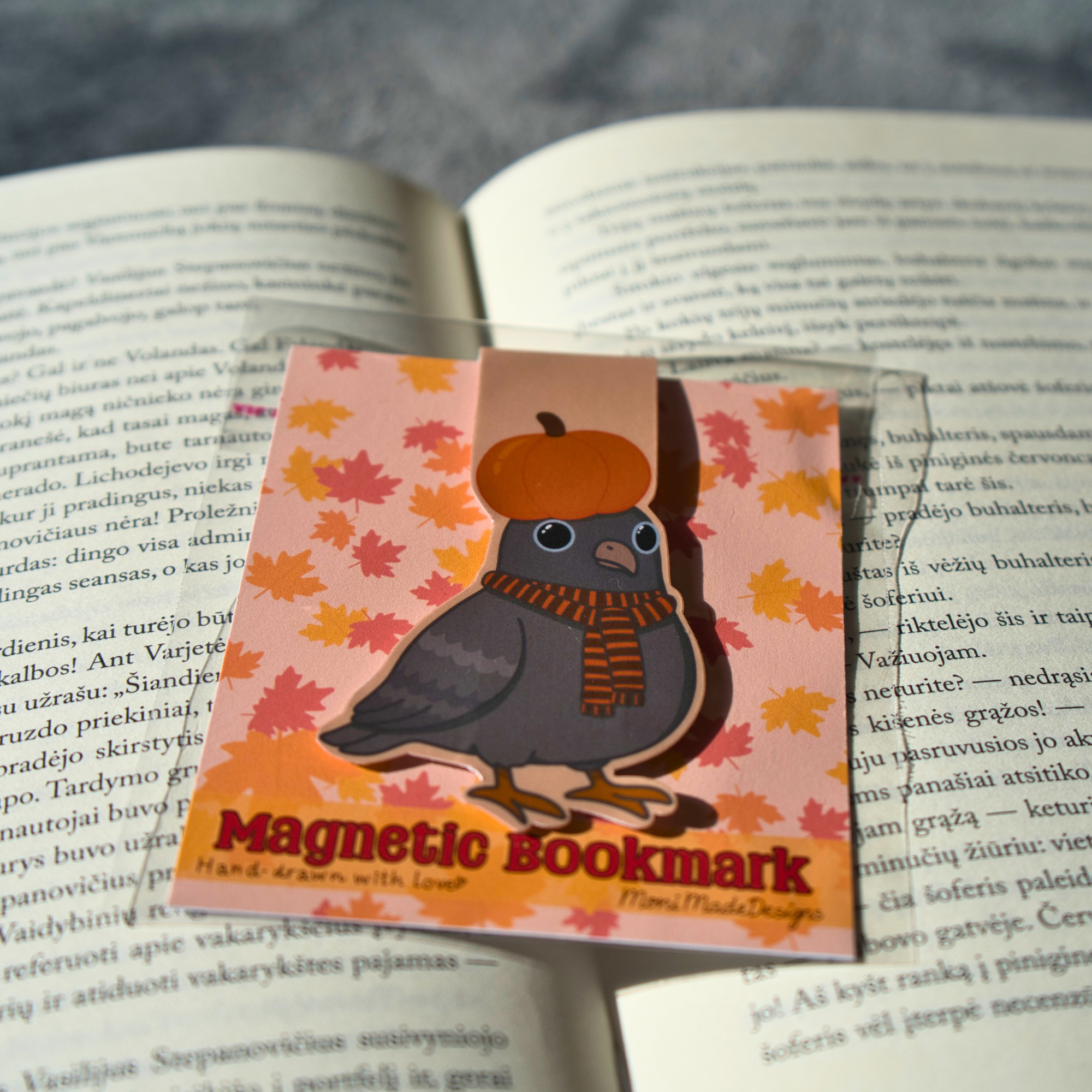 Pumpkin Pigeon Magnetic Bookmark