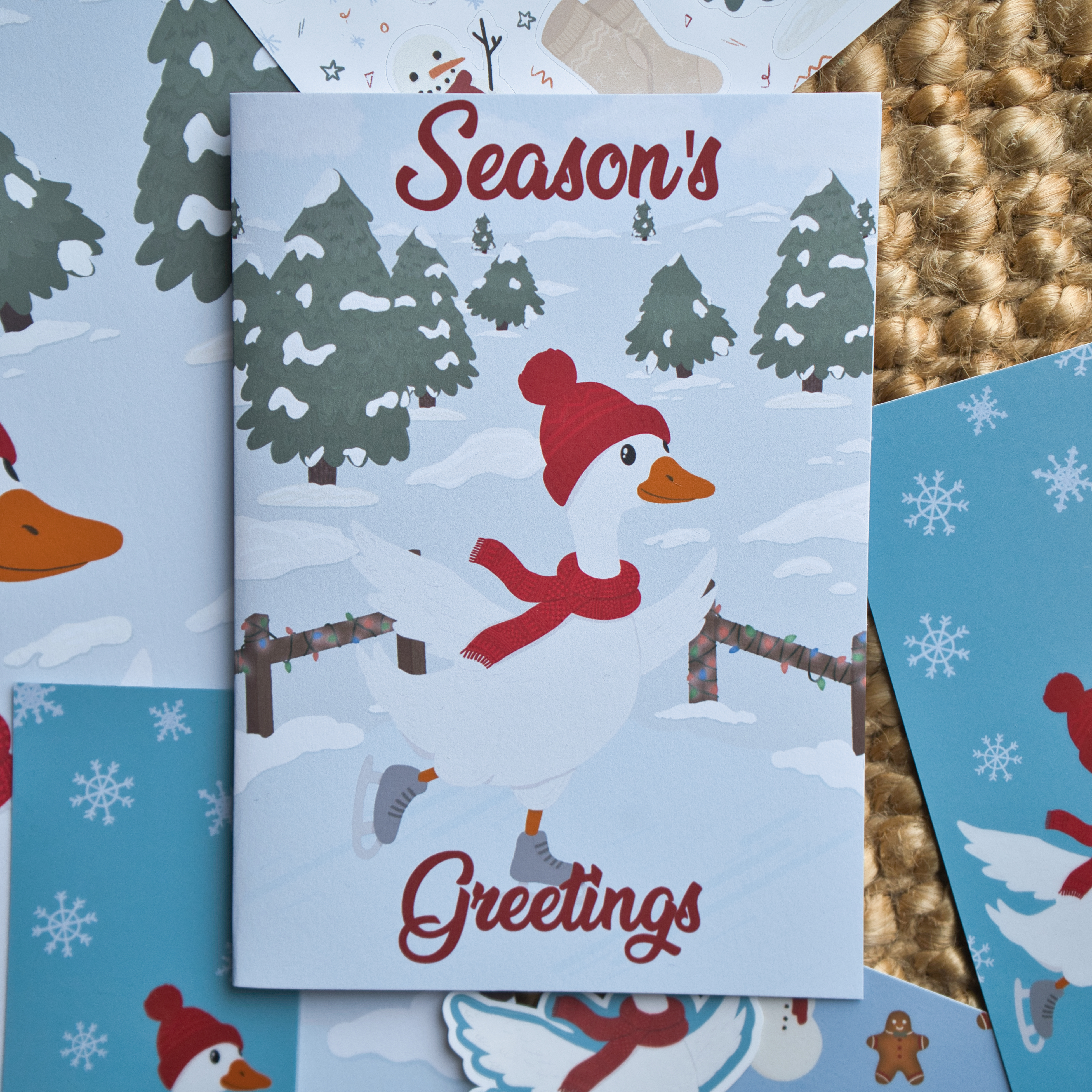 Winter Goose Season's Greetings Card