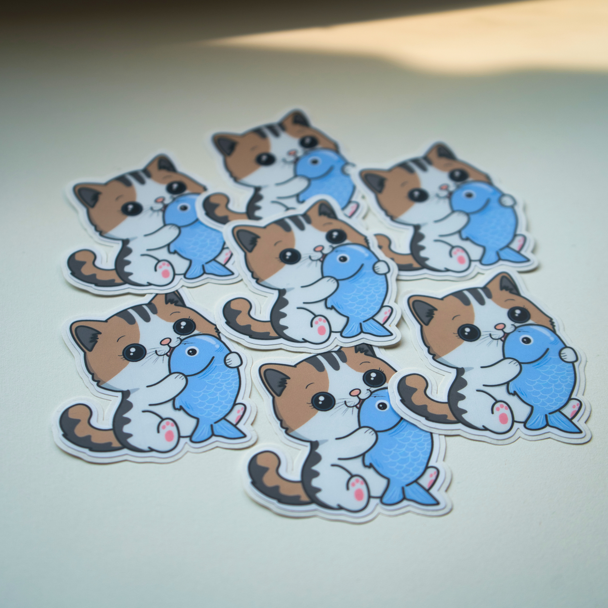 Kawaii Cat with Fish