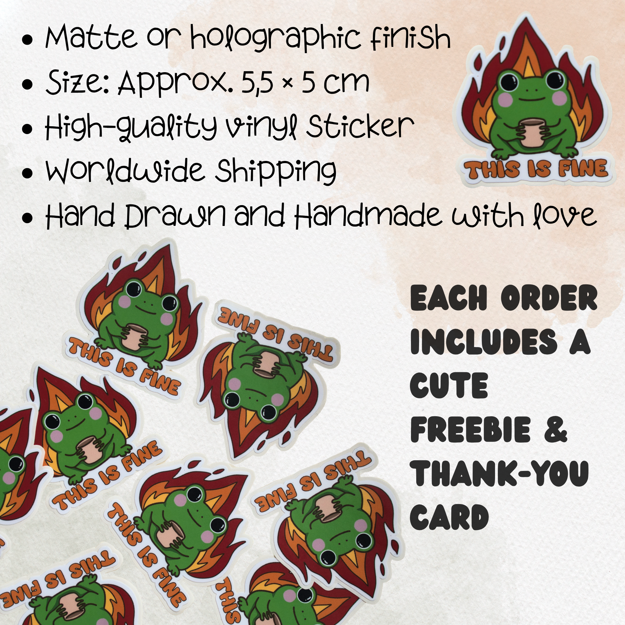 This Is Fine Frog Sticker