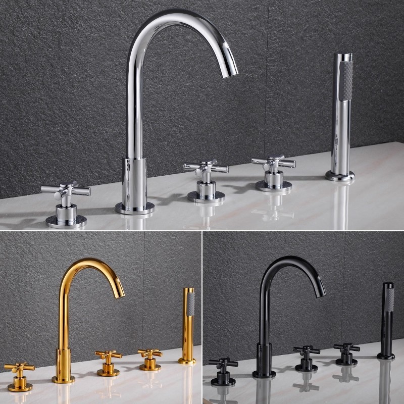 Modern Chrome Bathtub Faucet Set