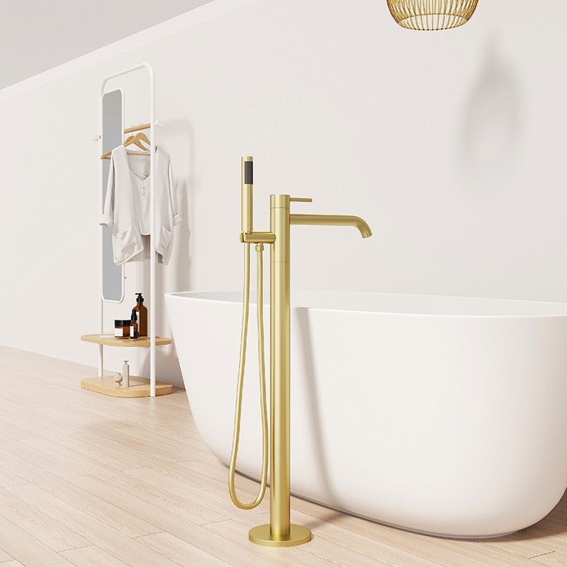 Modern Gold Freestanding Bathtub Faucet