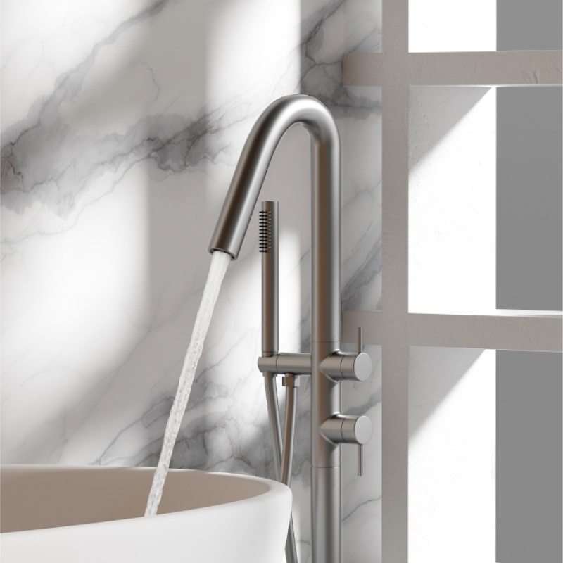 Modern Floor-Mounted Tub Faucet