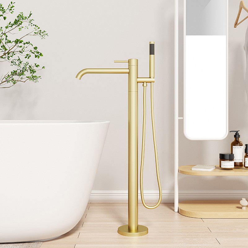 Modern Gold Freestanding Bathtub Faucet