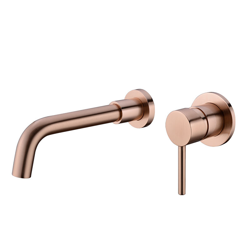Wall-mounted rose gold faucet grey