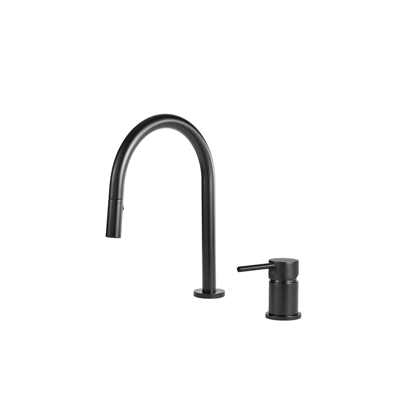 Brass split pull faucet