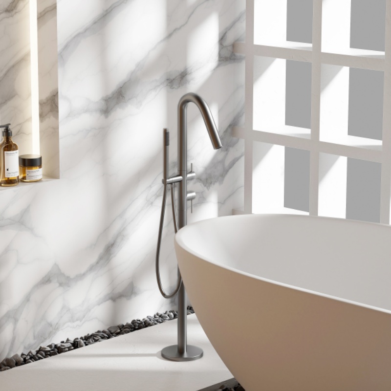 Modern Floor-Mounted Tub Faucet
