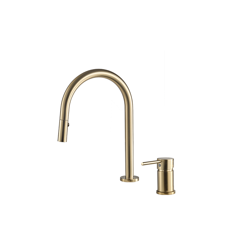 Brass split pull faucet