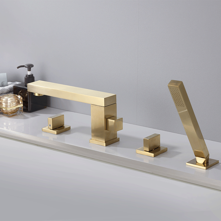 Modern Gold Bathroom Bathtub Faucet Set 